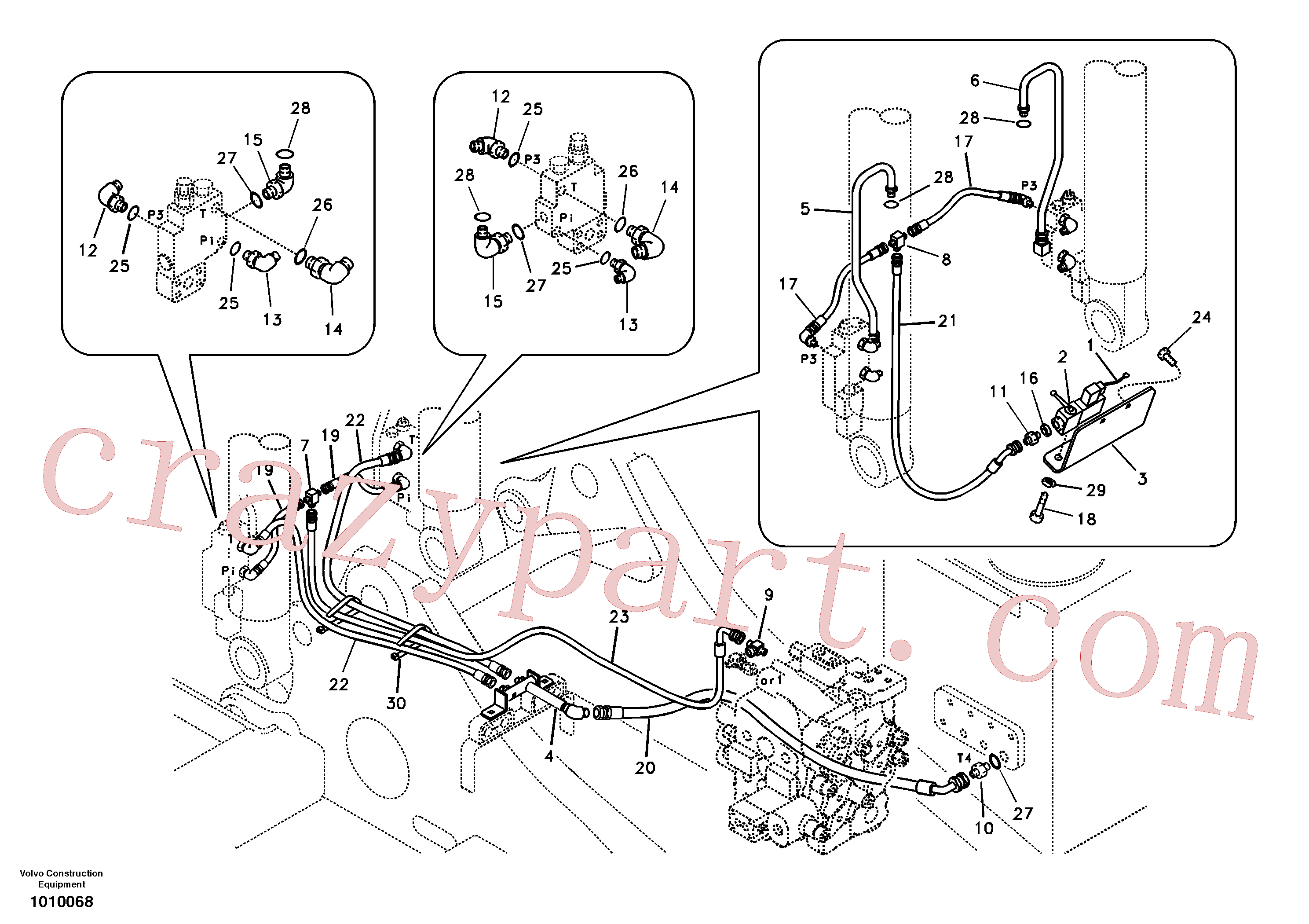 SA9452-05231 for Volvo Working hydraulic, boom rupture(1010068 assembly)