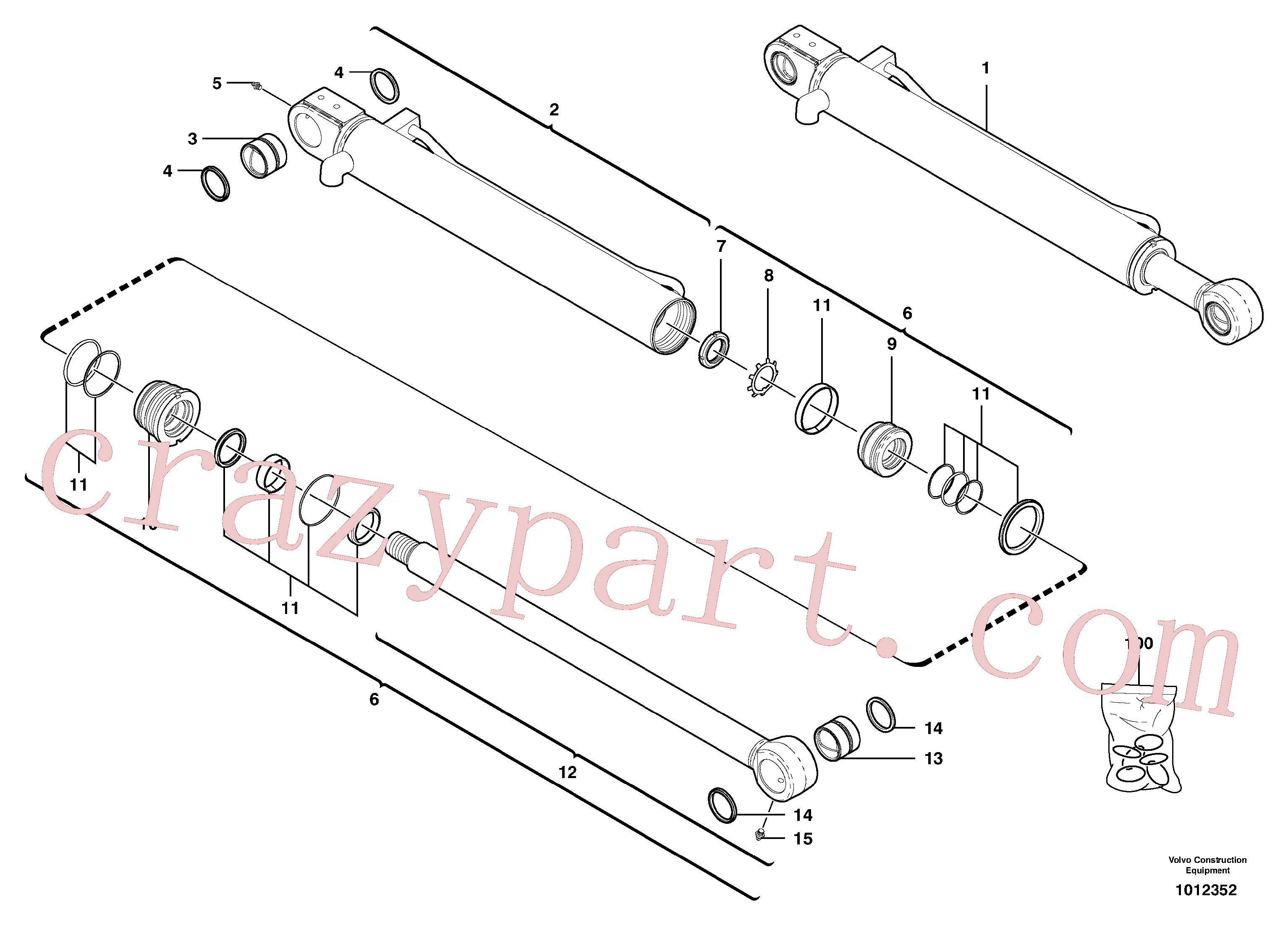 VOE11713223 for Volvo Bucket cylinder(1012352 assembly)