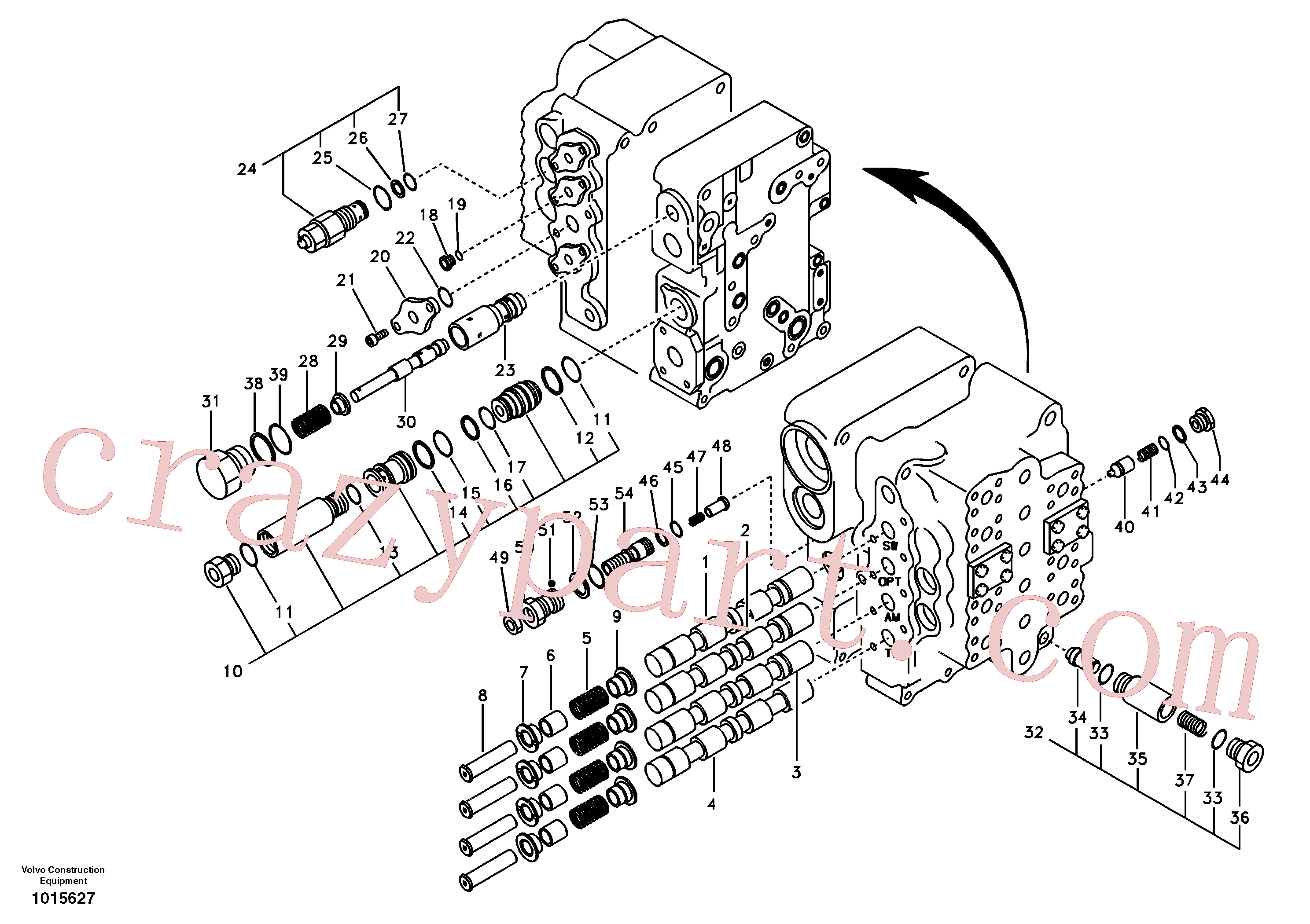 SA8230-00320 for Volvo Main control valve, swing and option and dipper arm and travel Lh(1015627 assembly)