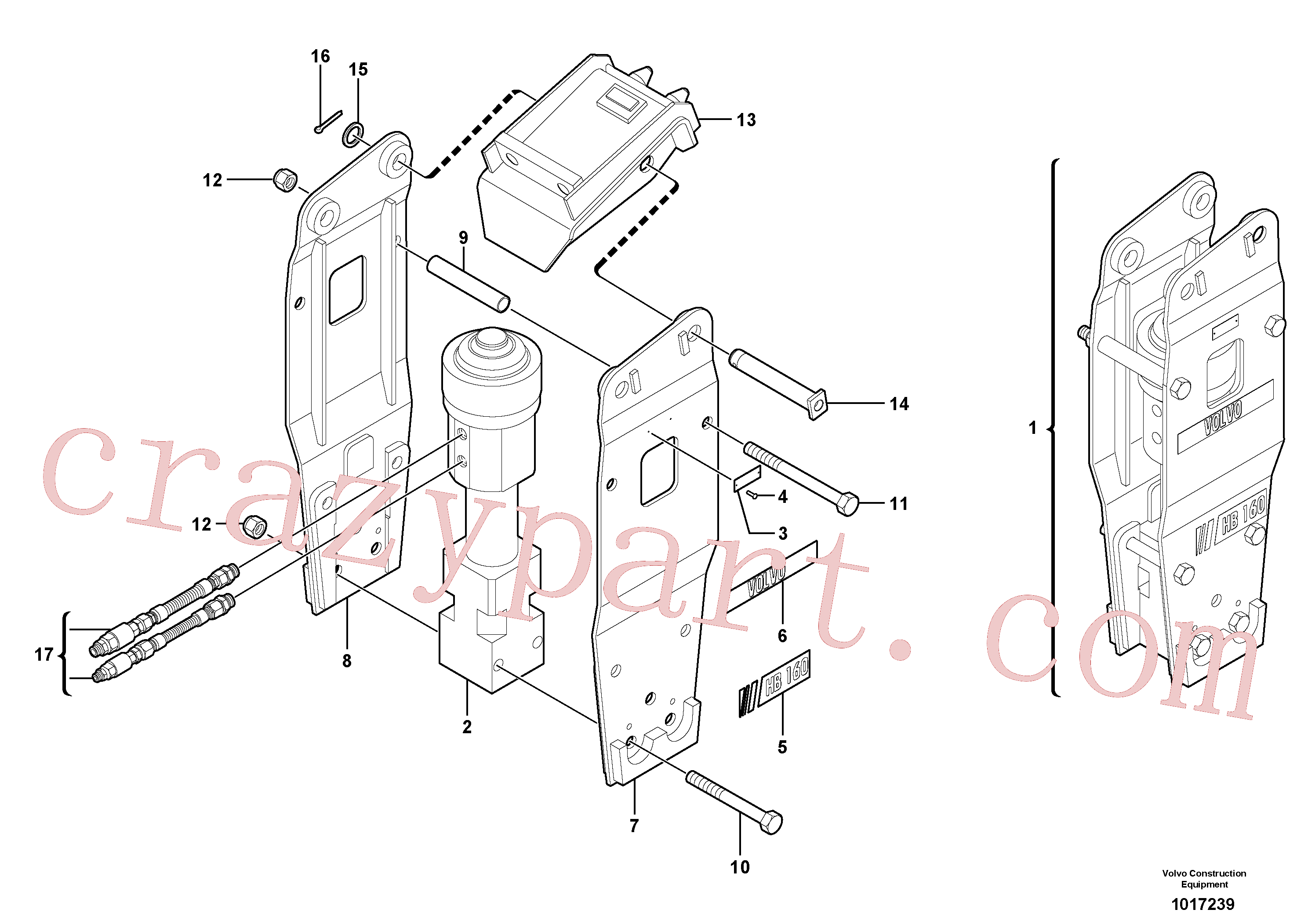 VOE11805683 for Volvo Hammer for Quickfit(1017239 assembly)