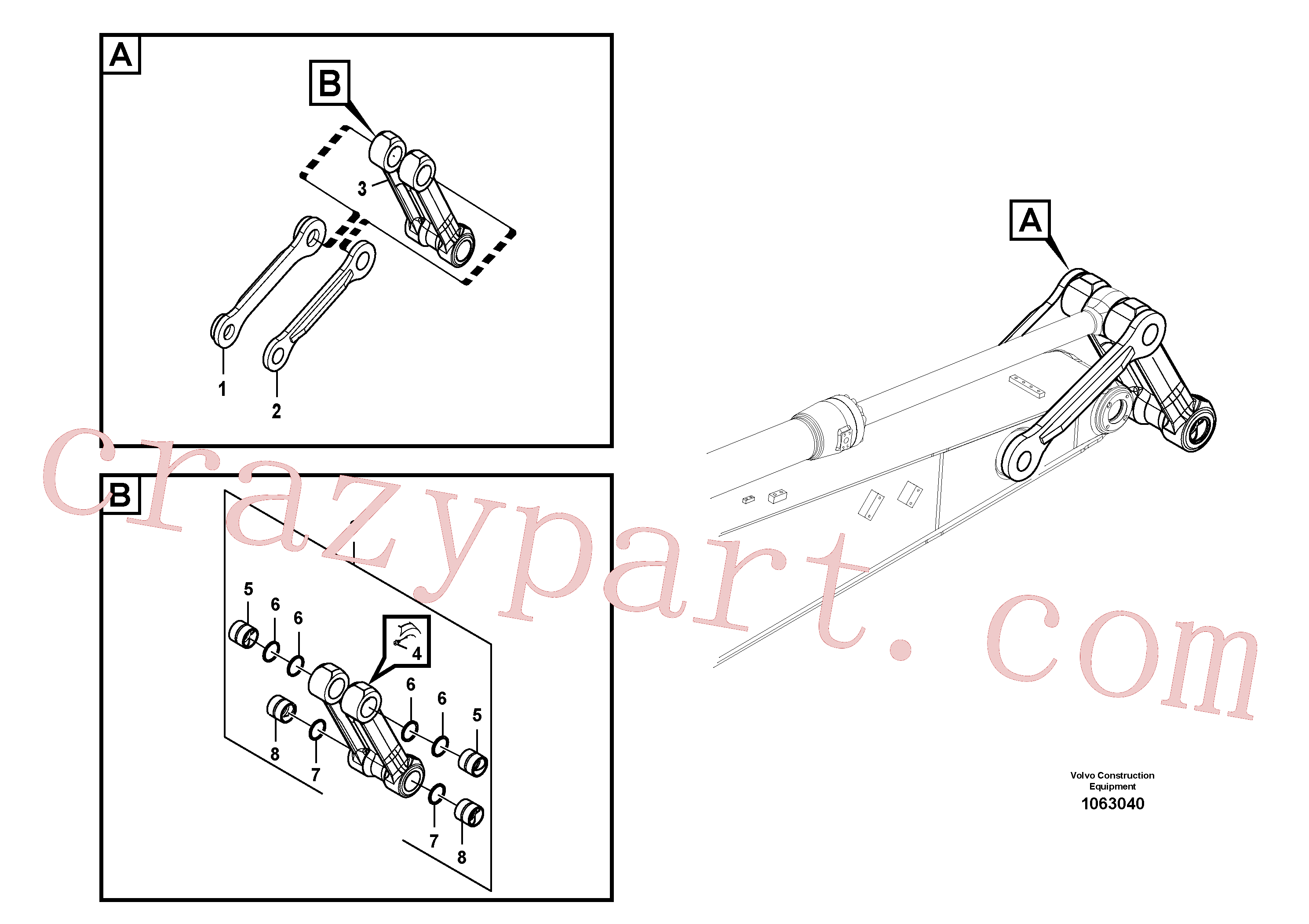 VOE14597791 for Volvo Links to connecting rod(1063040 assembly)