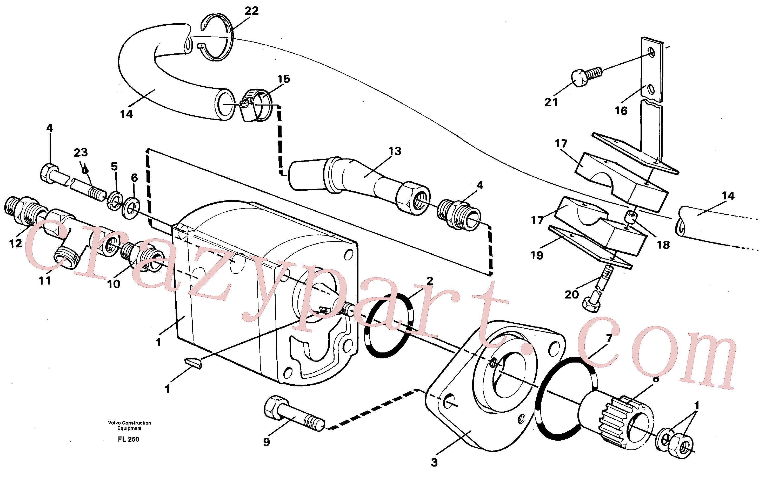 VOE14264398 for Volvo Servo pump with assembly parts(FL250 assembly)