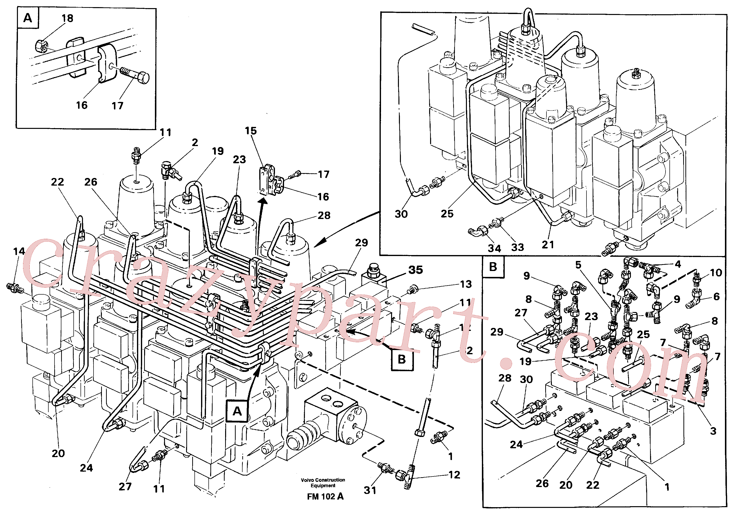 VOE14247381 for Volvo Main valve assembly, tubes connections(FM102A assembly)