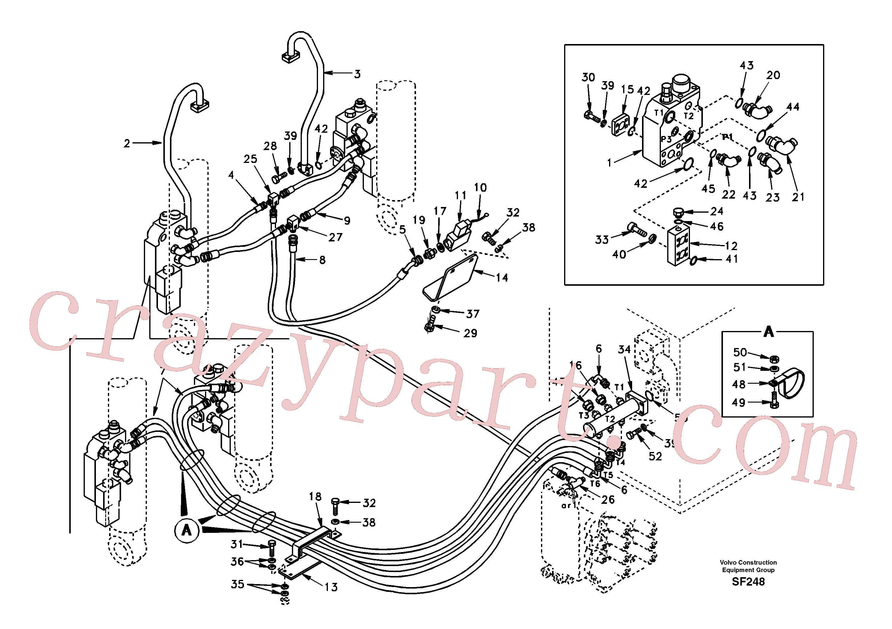 SA1022-04921 for Volvo Working hydraulic, boom rupture(SF248 assembly)
