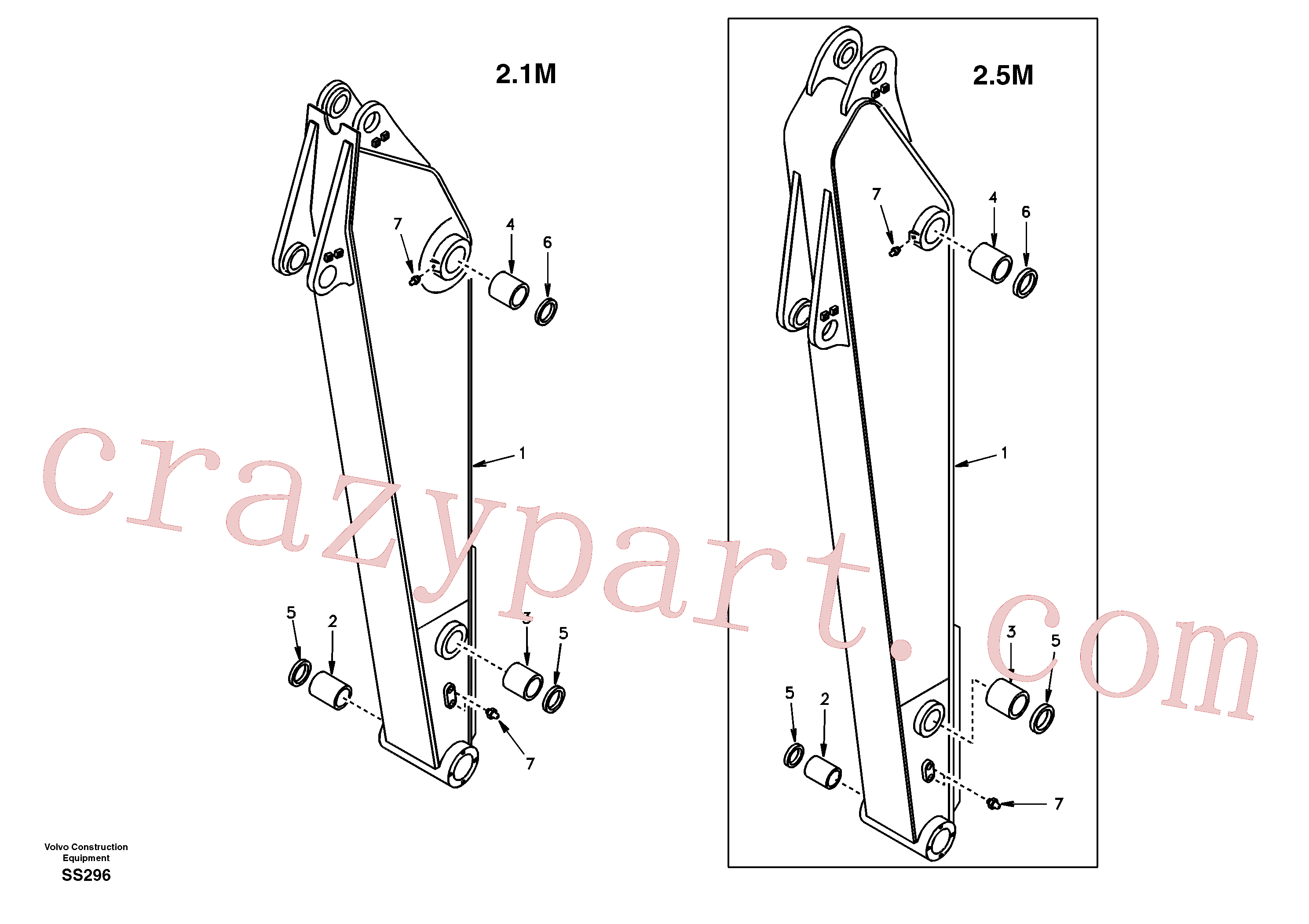 SA1172-00970 for Volvo Dipper arm and grease piping with piping seat(SS296 assembly)