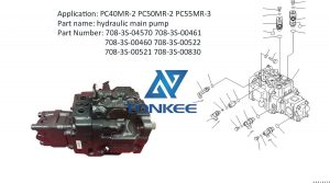 Genuine & New Hydraulic Pump 708-3S-00522 708-3S-00961 708-3S-11220 PC40MR-2 PC50MR-2 Excavator PC40MR-2 PC50MR-2
