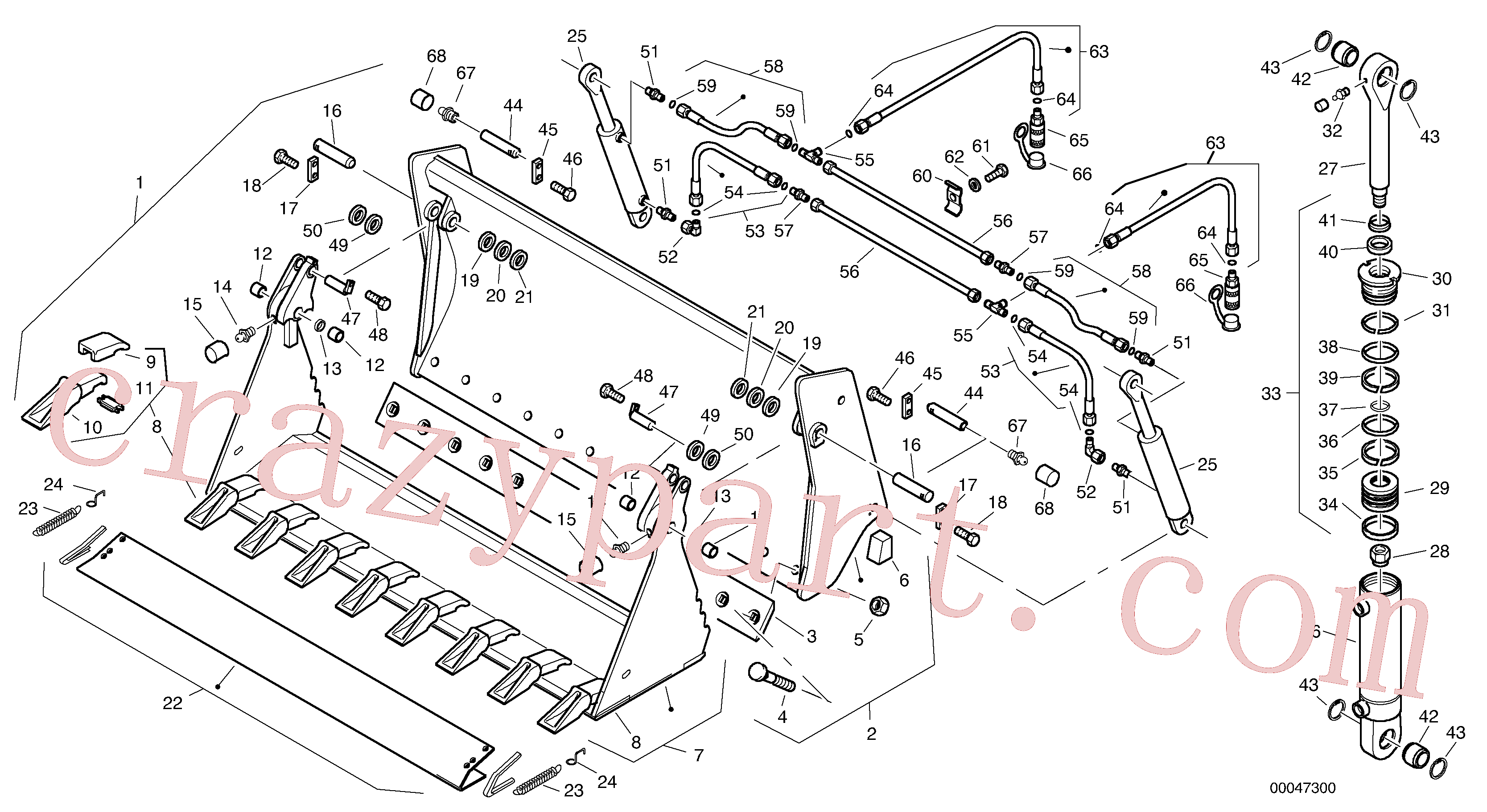ZM2290851 for Volvo Combined bucket - TPZ without teeth(00047300 assembly)