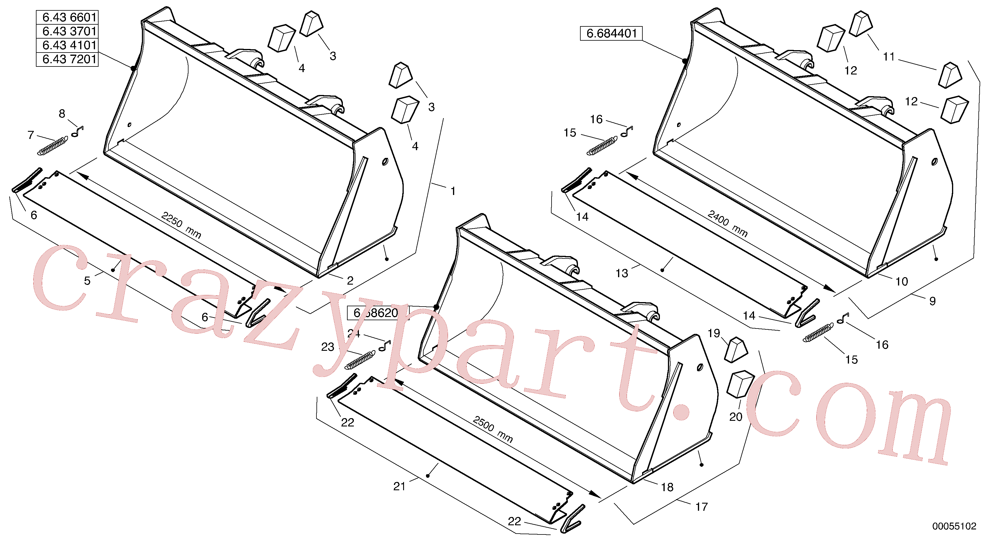 ZM2814396 for Volvo Bucket without teeth - TPV(00055102 assembly)