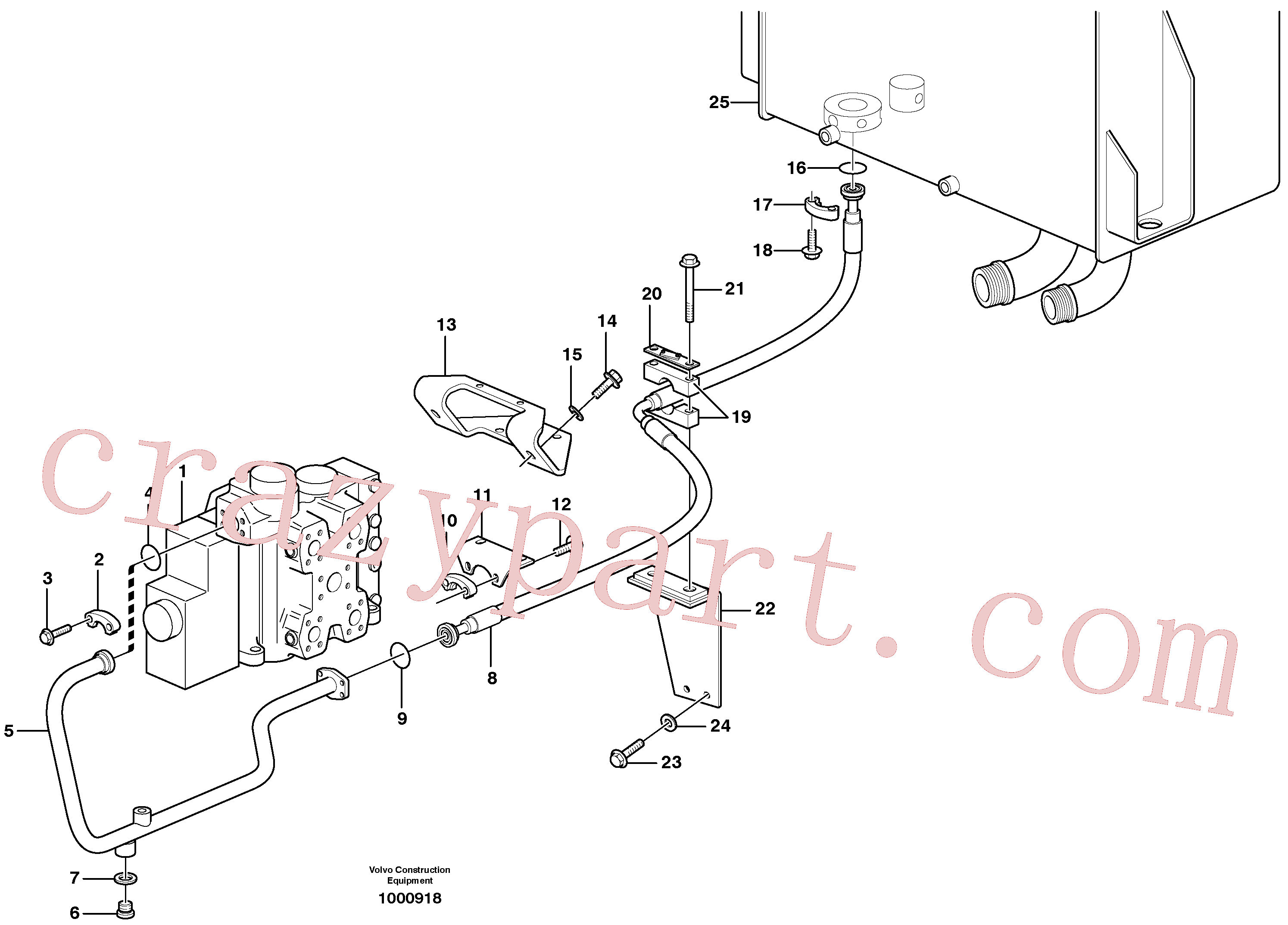 VOE14211586 for Volvo Hydraulic system, return line(1000918 assembly)