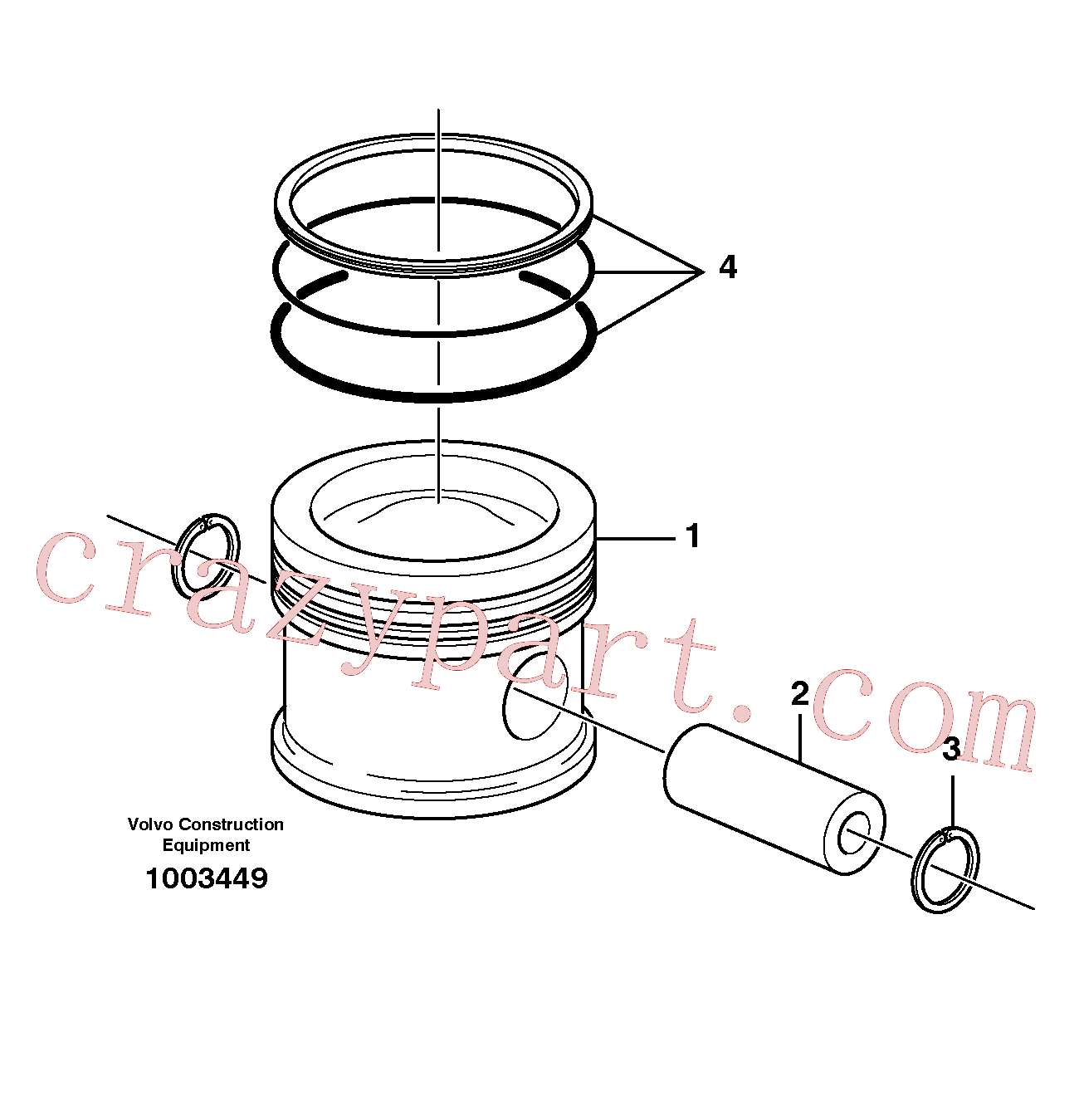 VOE914523 for Volvo Cylinder liner and piston, Pistons(1003449 assembly)
