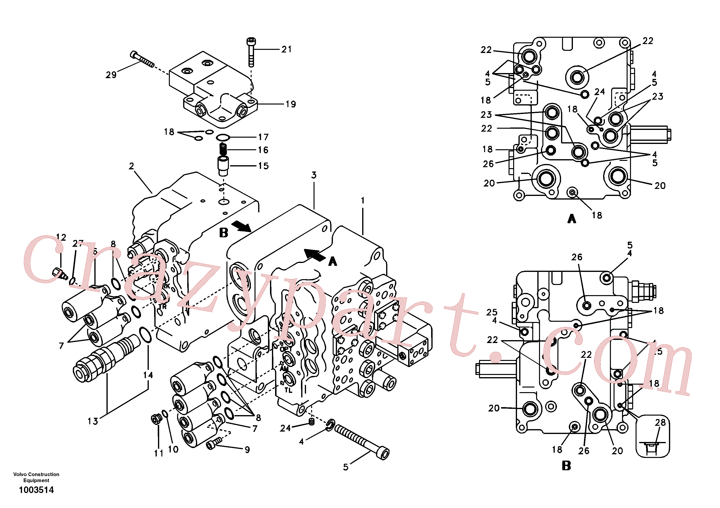 SA8230-12040 for Volvo Main control valve, relief valve and boom holding(1003514 assembly)