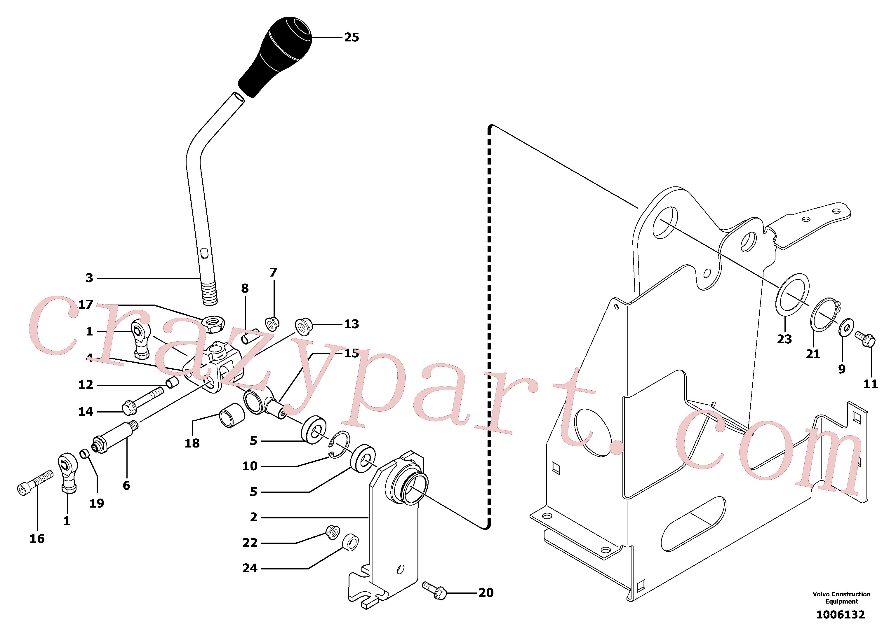 VOE11800465 for Volvo Control lever : boom / bucket ( right )(1006132 assembly)
