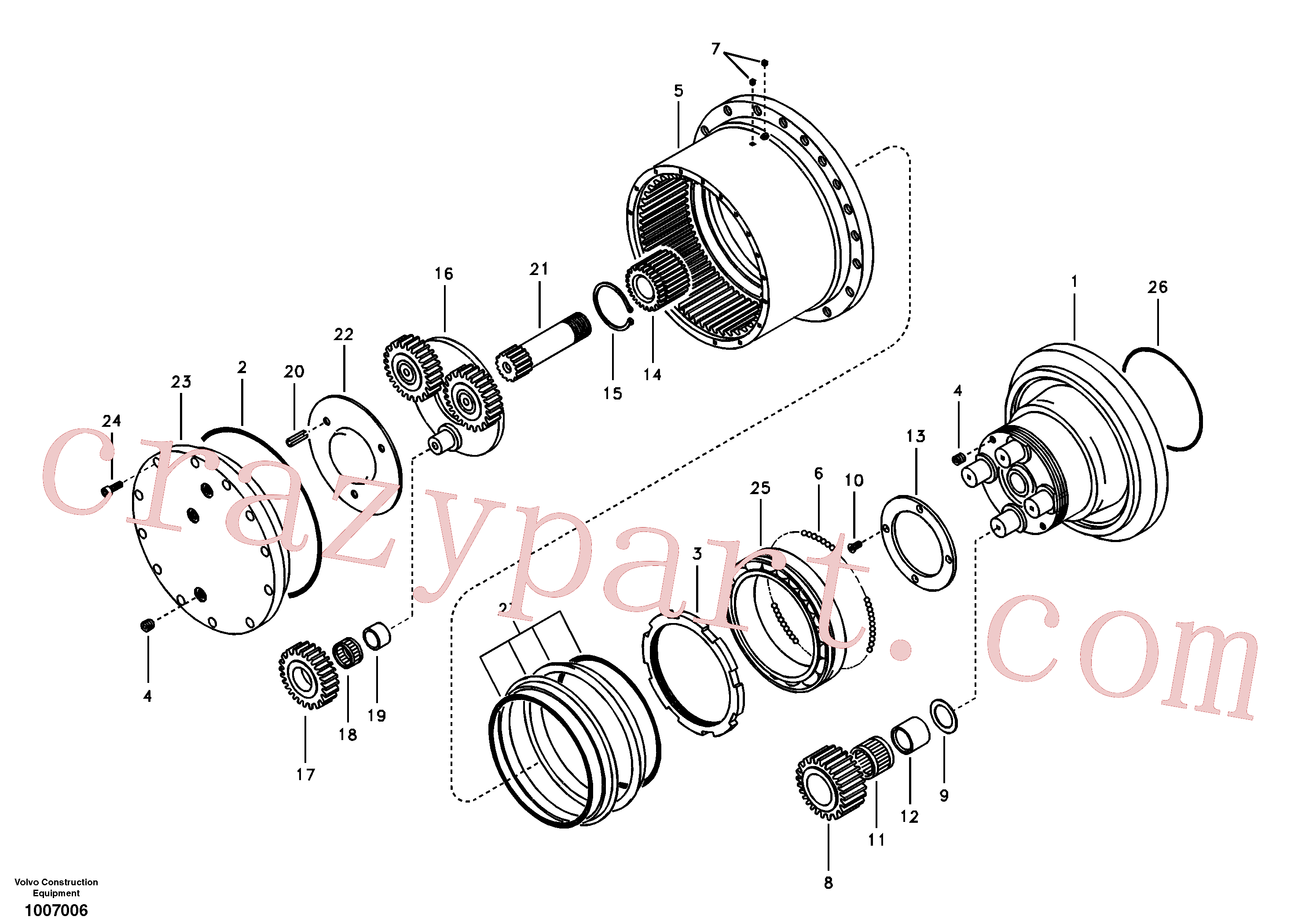 VOE14505058 for Volvo Travel gearbox(1007006 assembly)