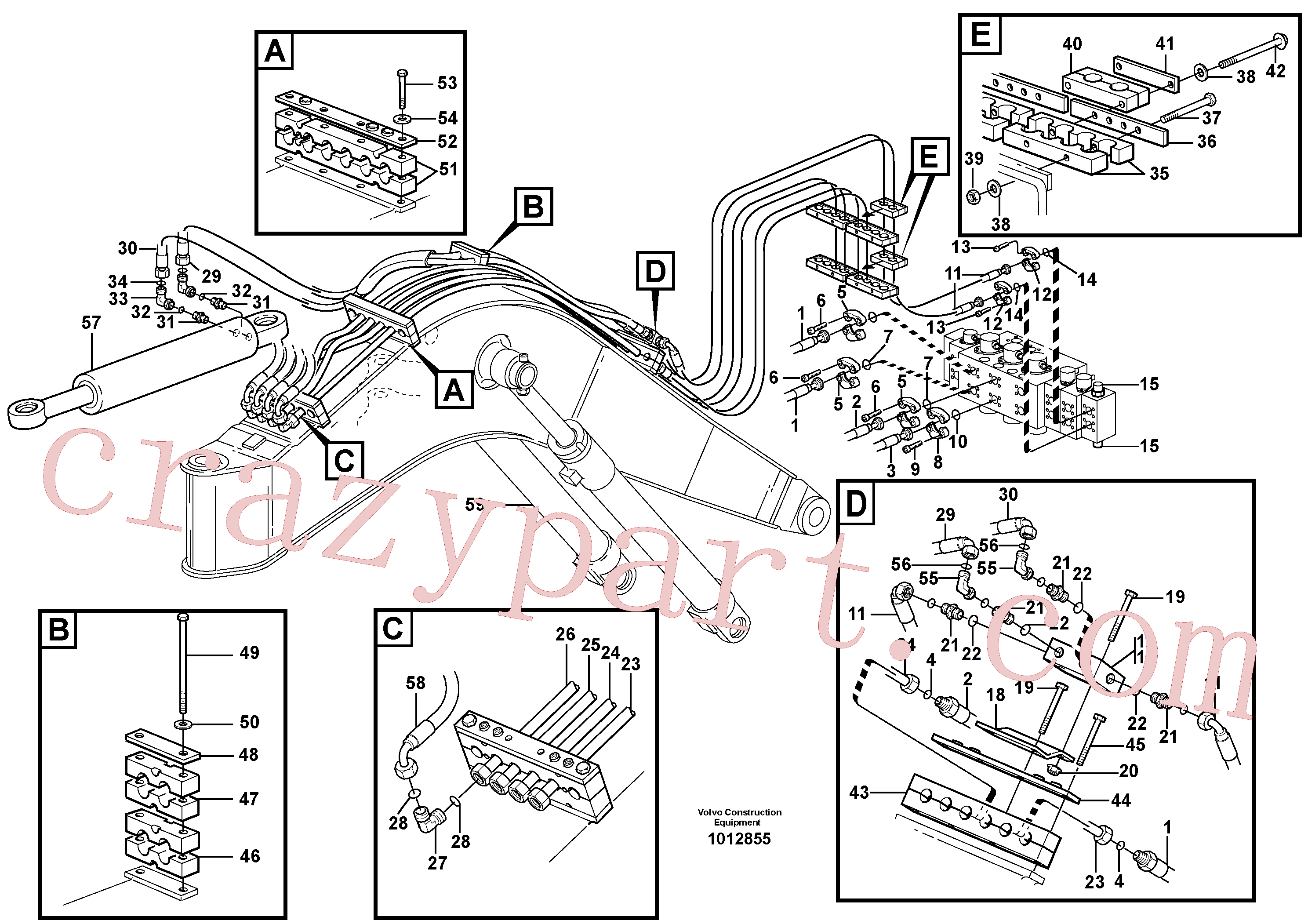 VOE14372124 for Volvo Hydr. equipm. on boom, rear, offset(1012855 assembly)
