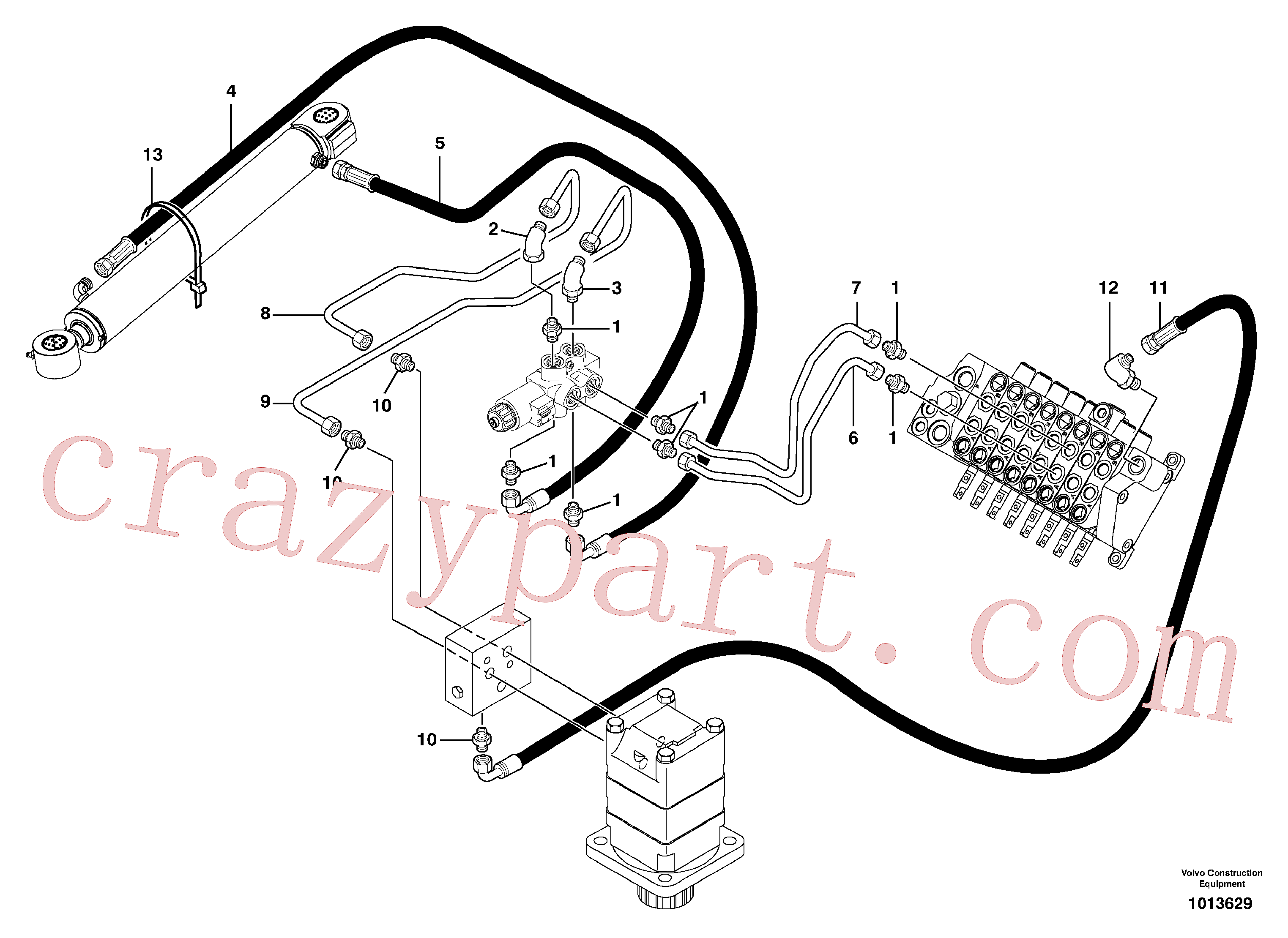 VOE11800142 for Volvo Hydr. circuit. ( boom slewing / offset )(1013629 assembly)