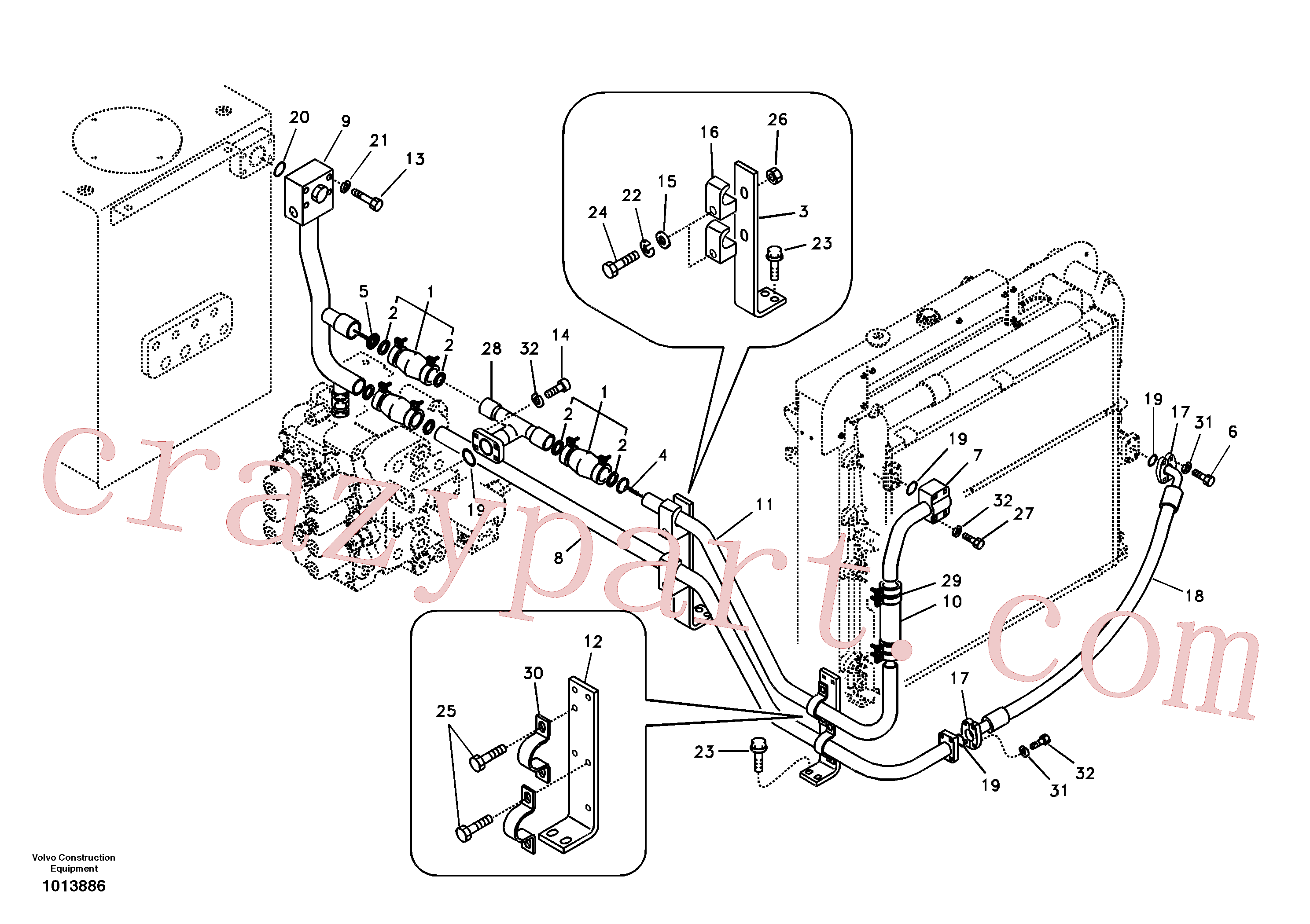 China Made VOE14512381 Clamp parts for Volvo Excavator