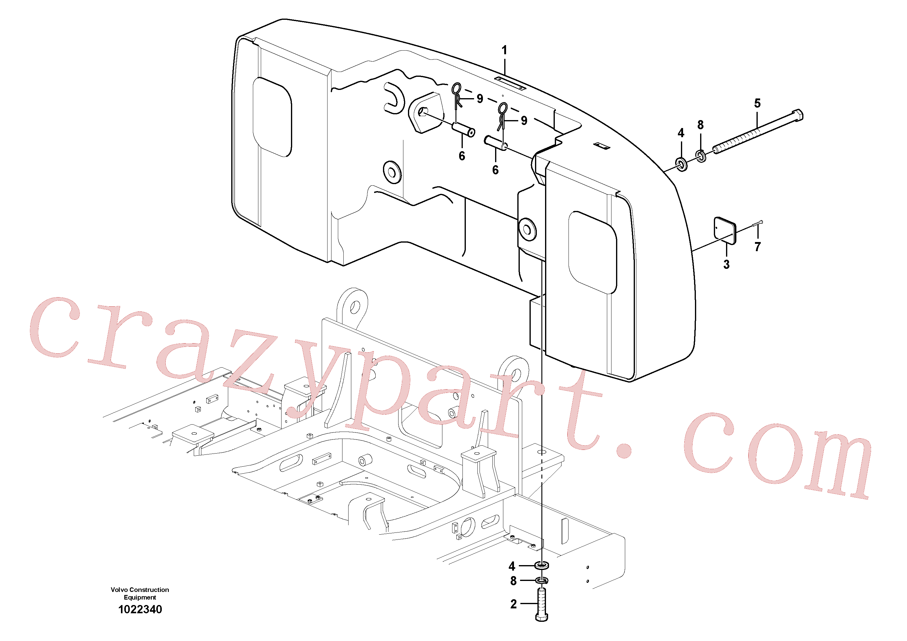 SA9326-26000 for Volvo Counterweights, Removal(1022340 assembly)