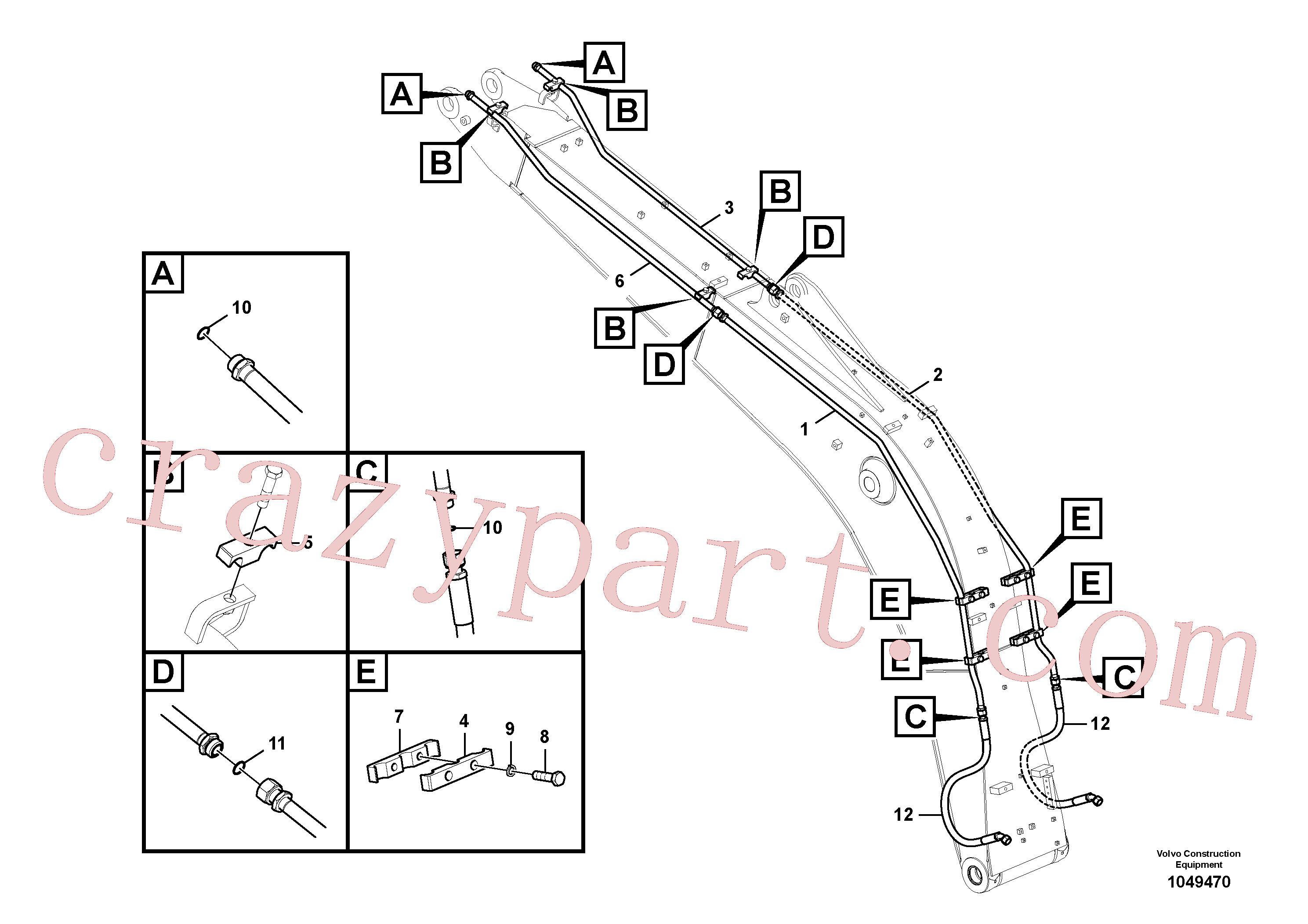 VOE14613762 Pipe for Volvo Excavator spare