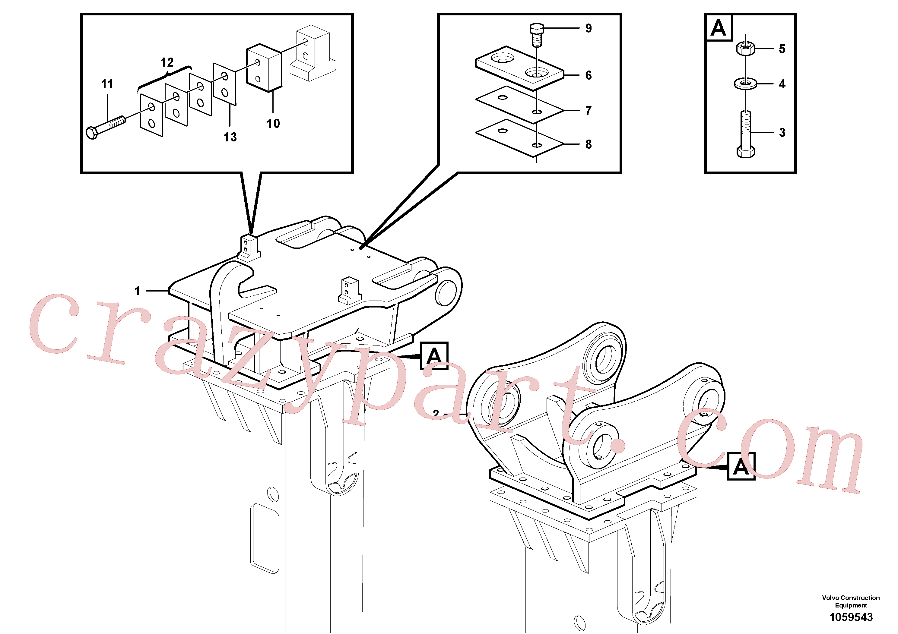 VOE14539935 for Volvo Hammer plate(1059543 assembly)