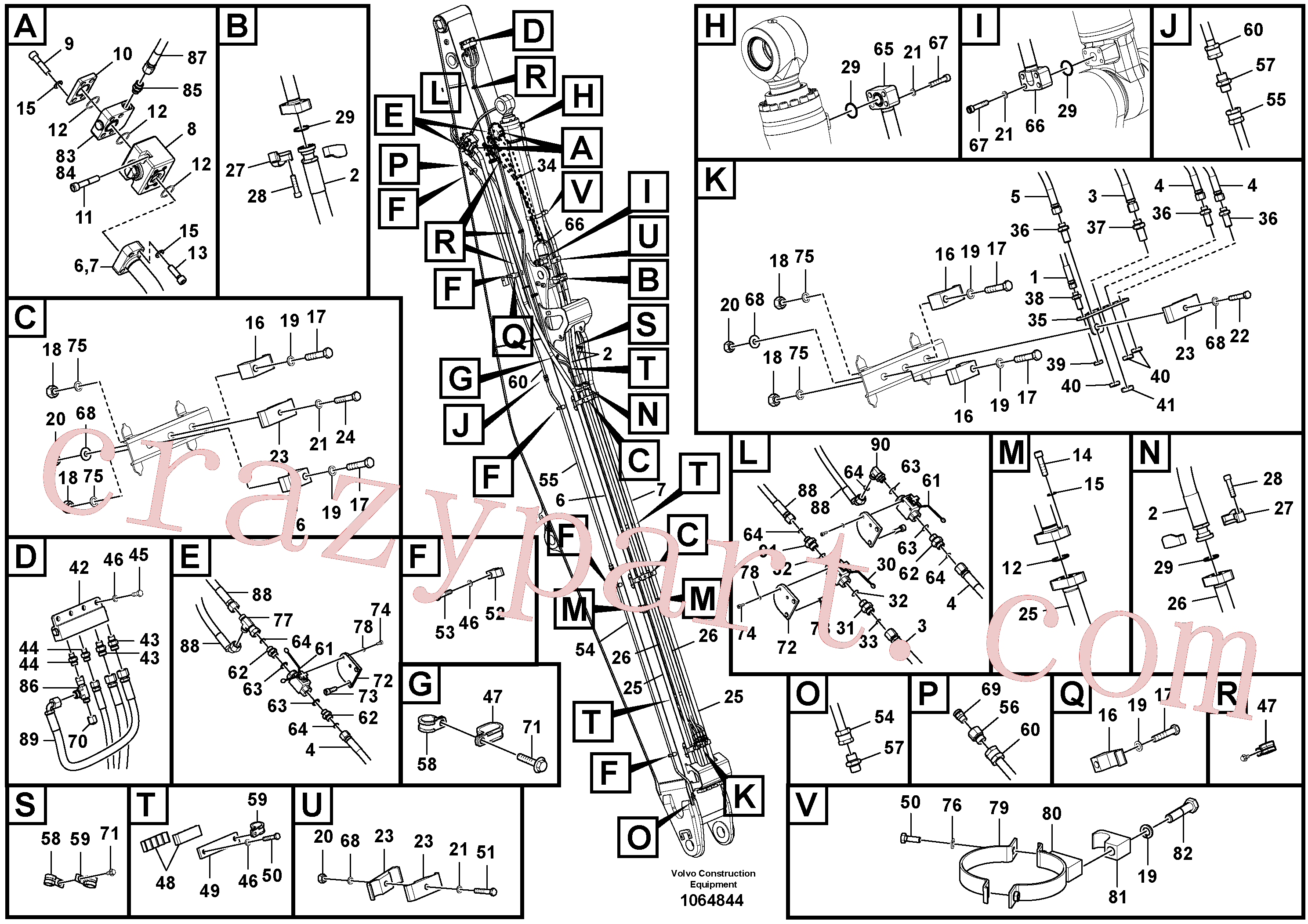 VOE14881212 for Volvo Working hydraulics, demolition arm(1064844 assembly)