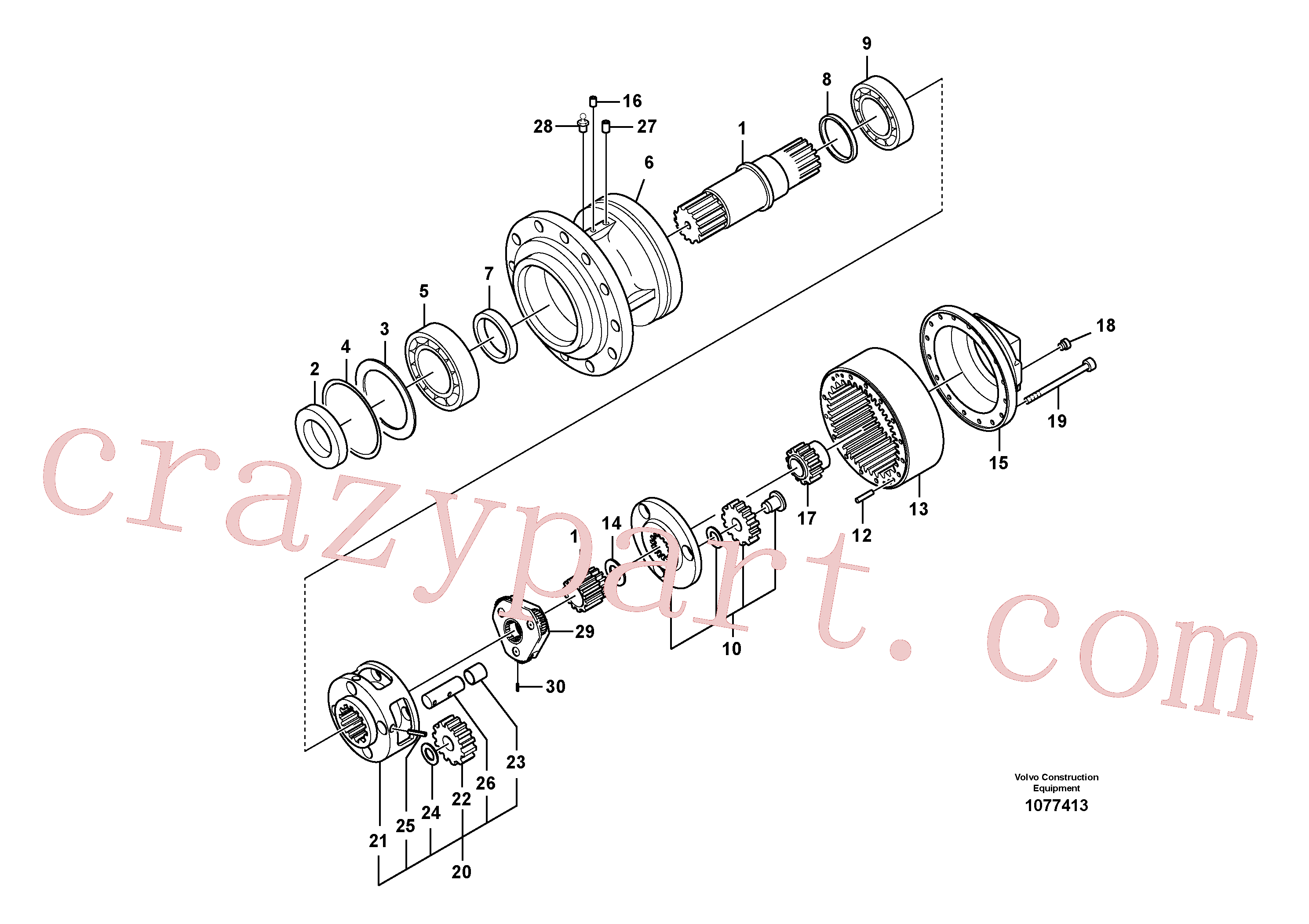 SA8230-22790 for Volvo Swing gearbox(1077413 assembly)