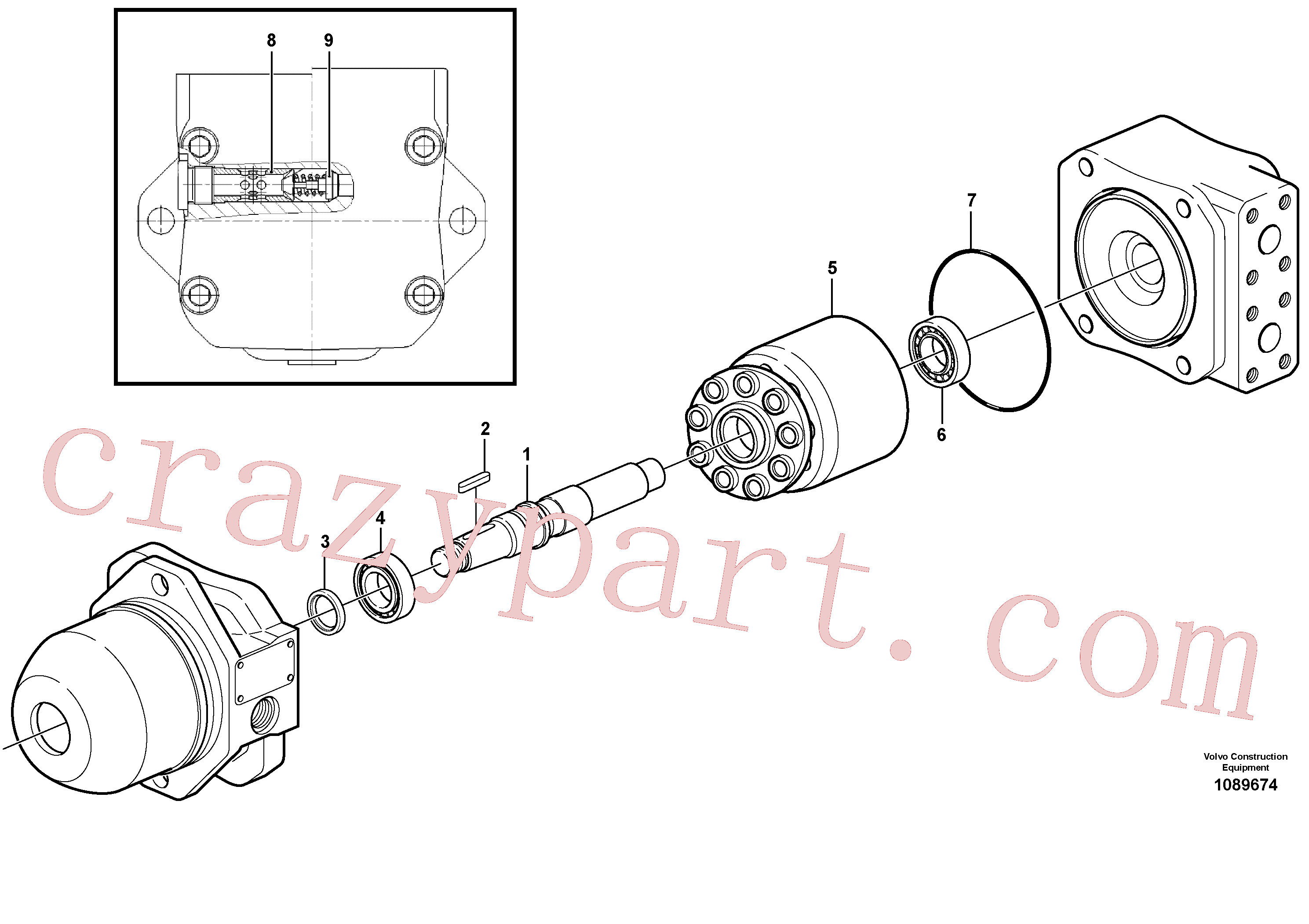 PJ7412842 for Volvo Hydraulic motor.(1089674 assembly)