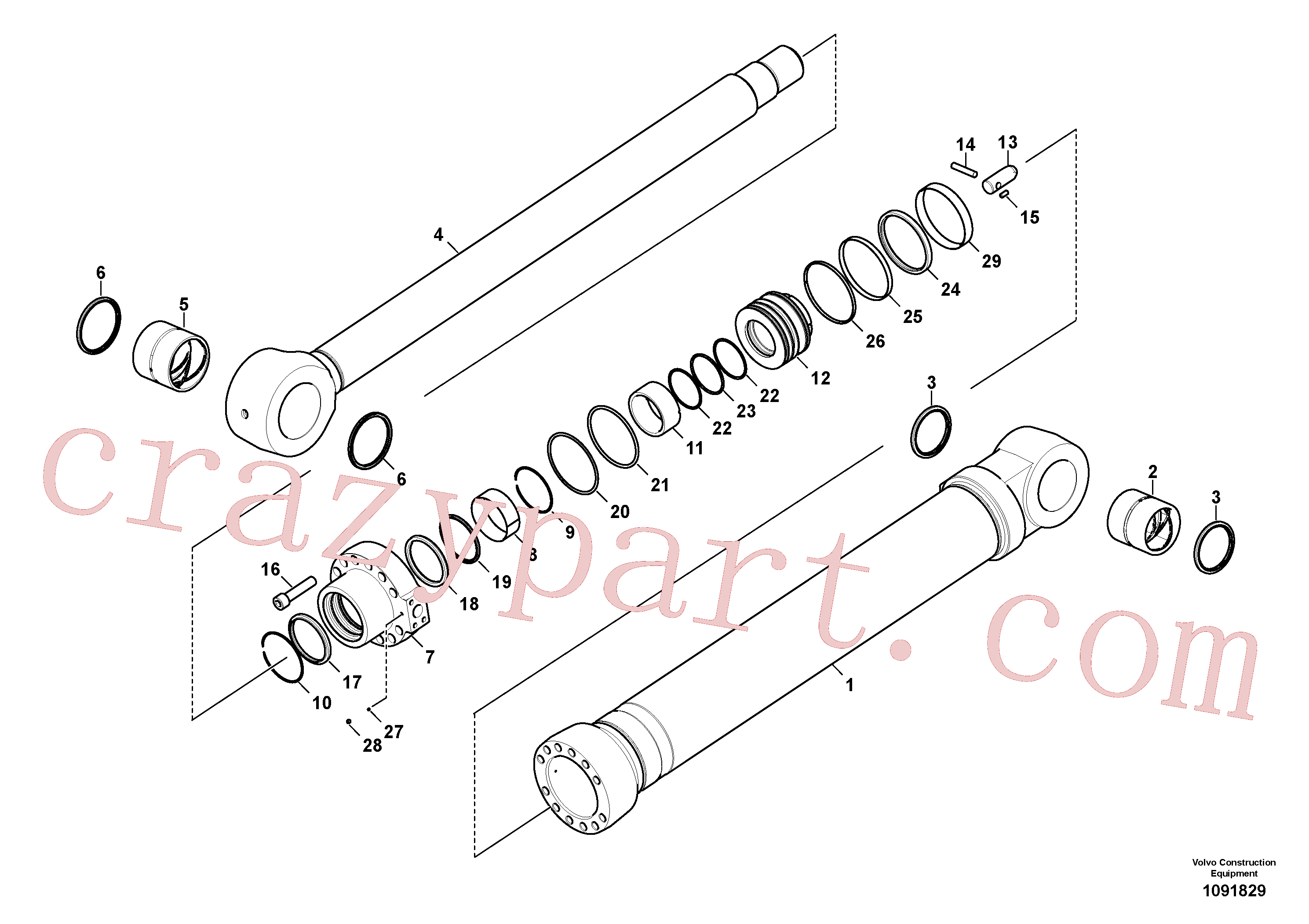 VOE14596556 for Volvo Bucket cylinder(1091829 assembly)