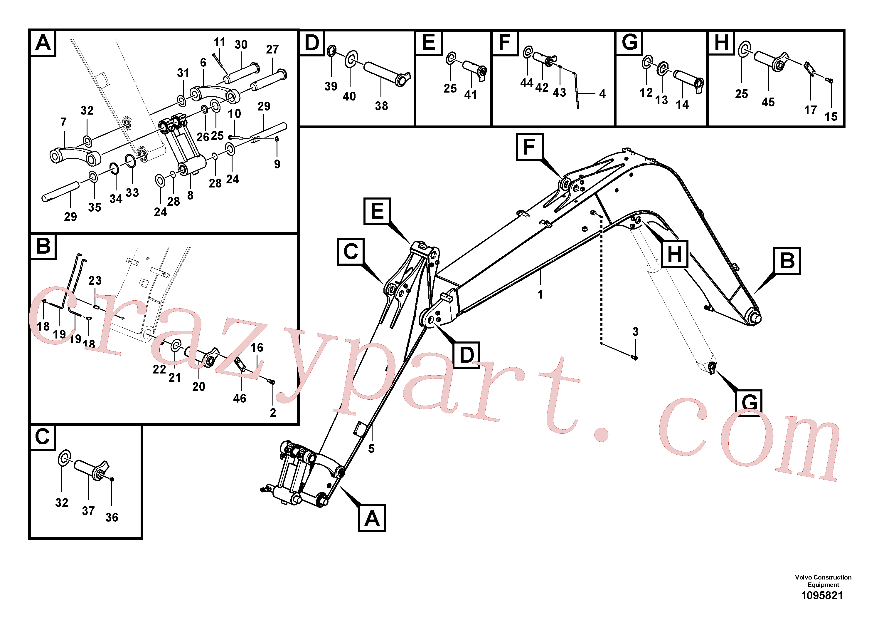 VOE14734826 Pin for Volvo Excavator Parts