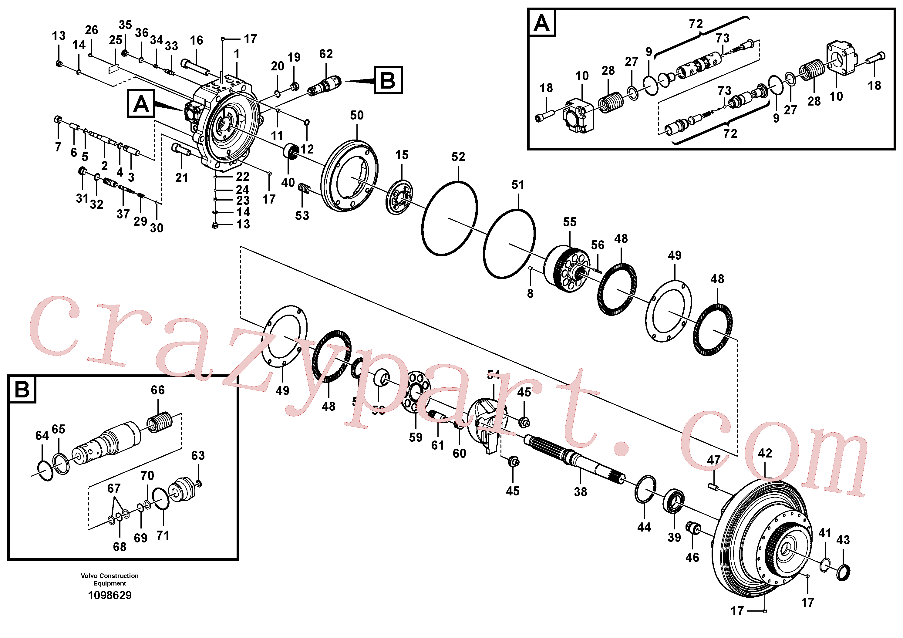 SA7242-10590 for Volvo Travel motor(1098629 assembly)
