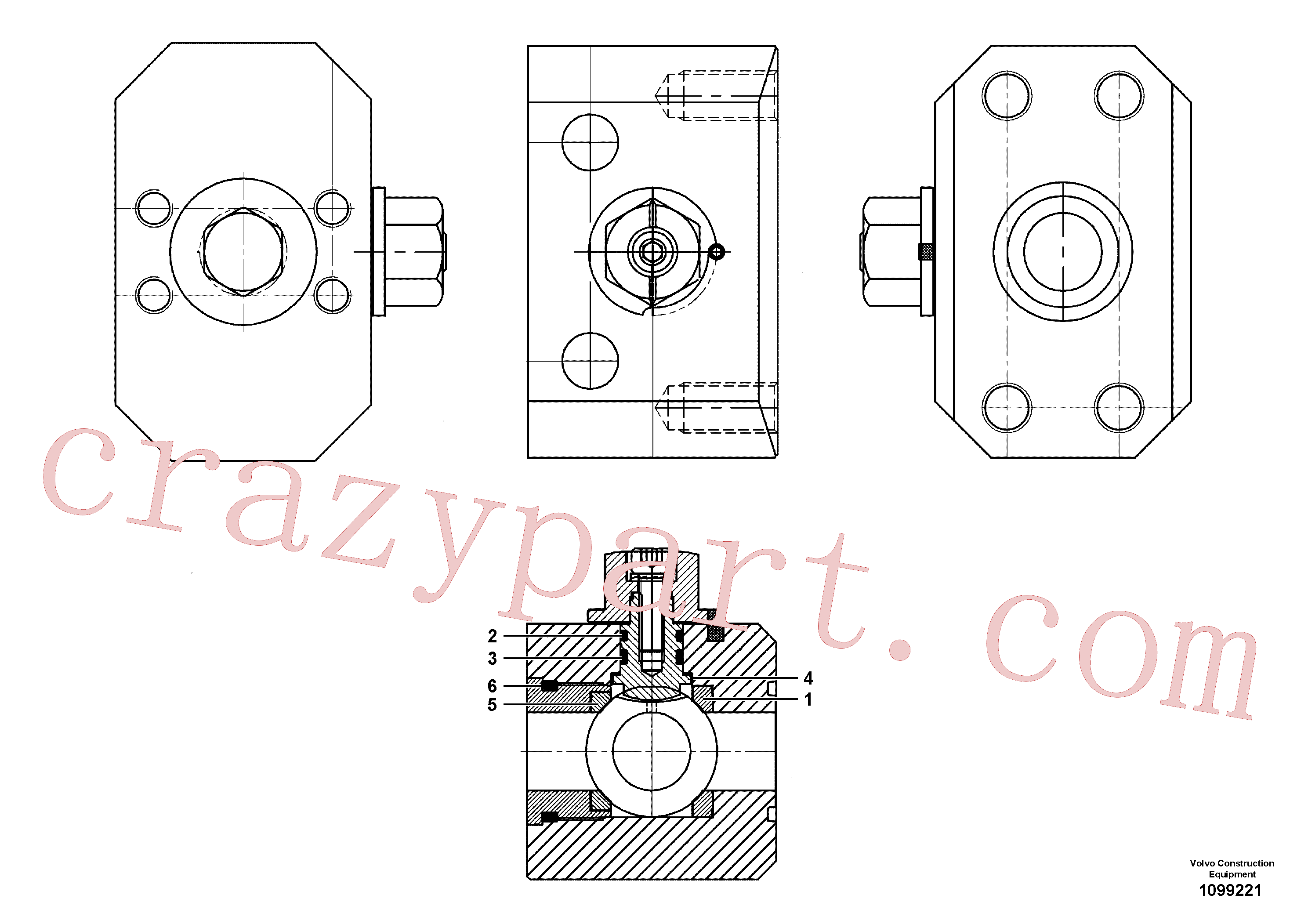 VOE14683775 for Volvo Working hydraulic, stop valve(1099221 assembly)