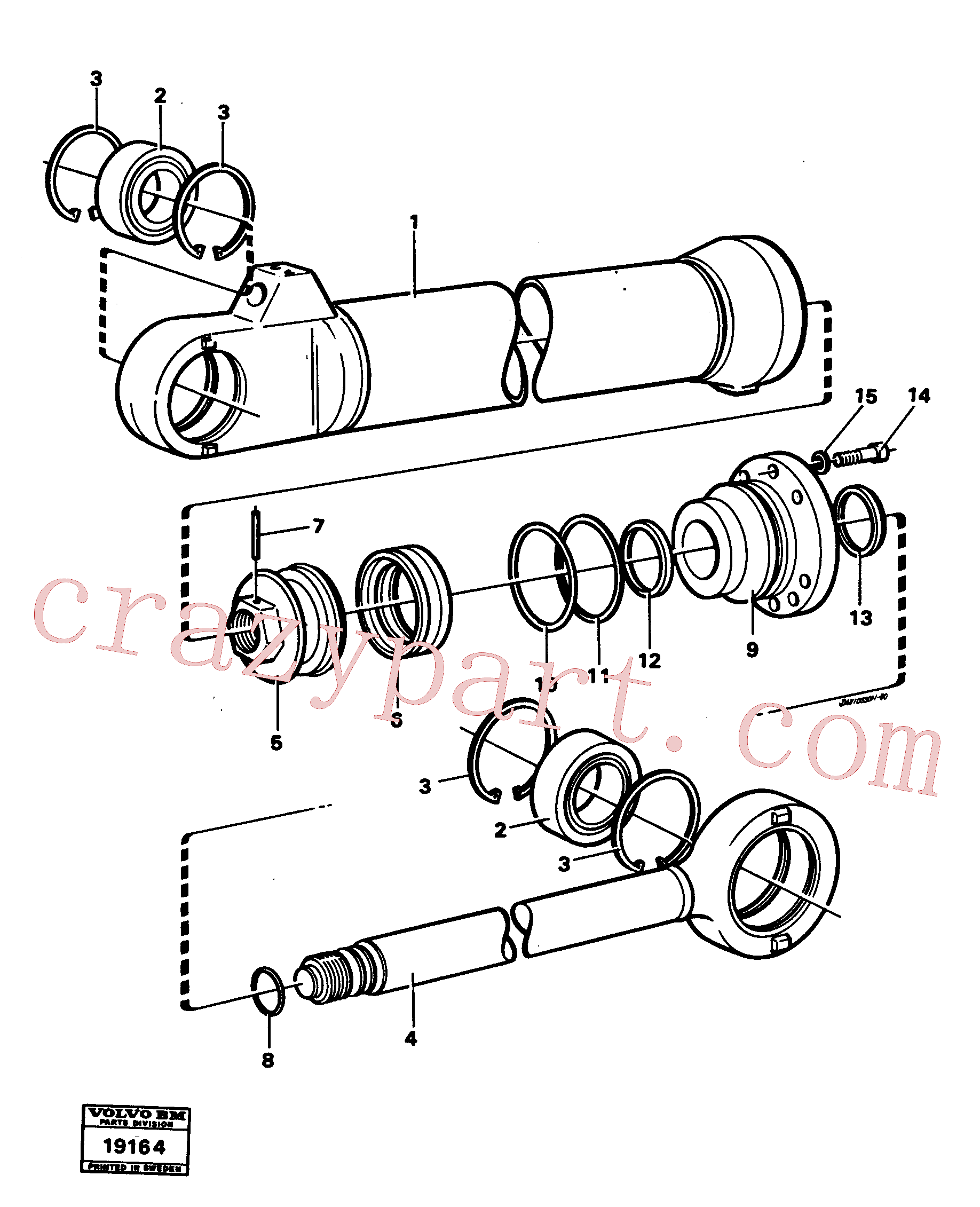 VOE184059 for Volvo Hydraulic cylinder tilting(19164 assembly)