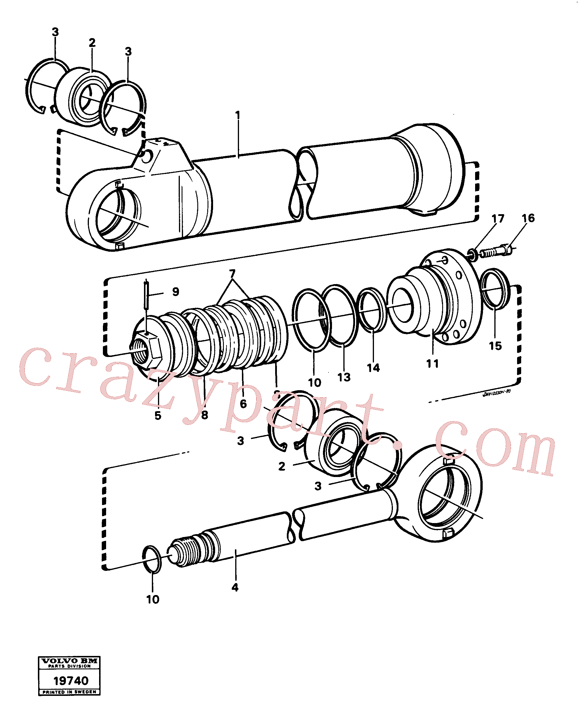 VOE4724499 for Volvo Hydraulic cylinder tilting(19740 assembly)