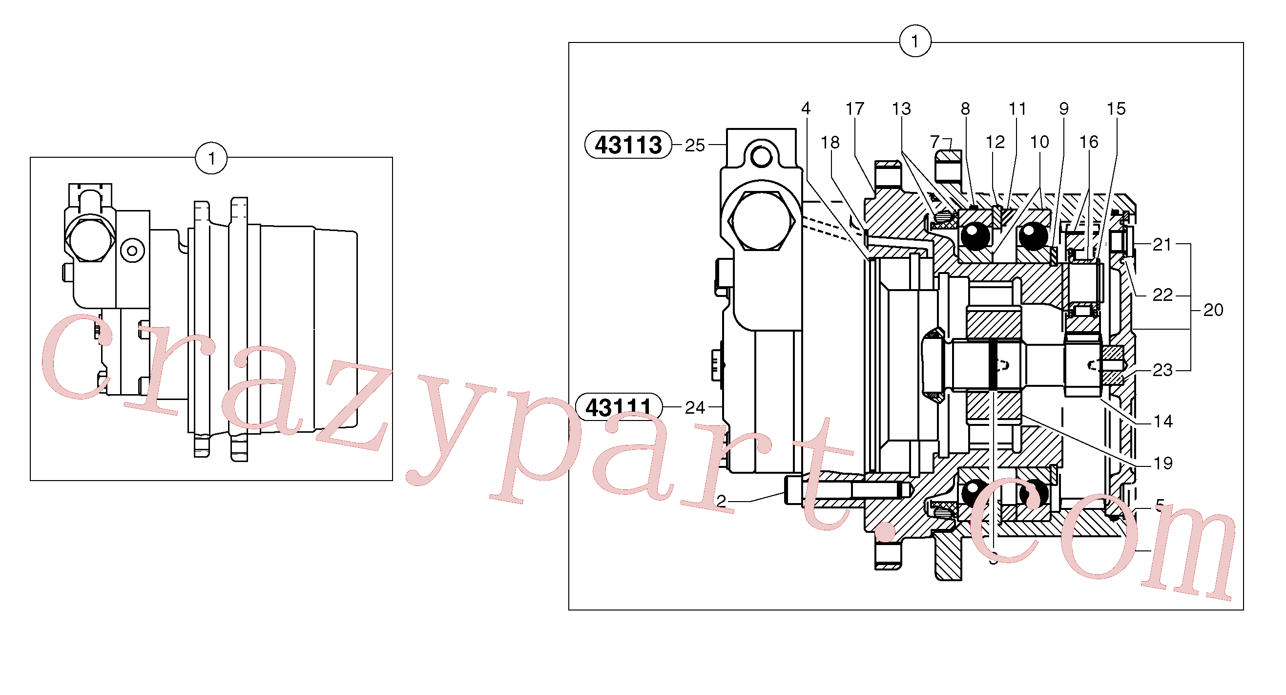 PJ7415974 for Volvo Travelling gear motor assy / without brake(4311X1 assembly)
