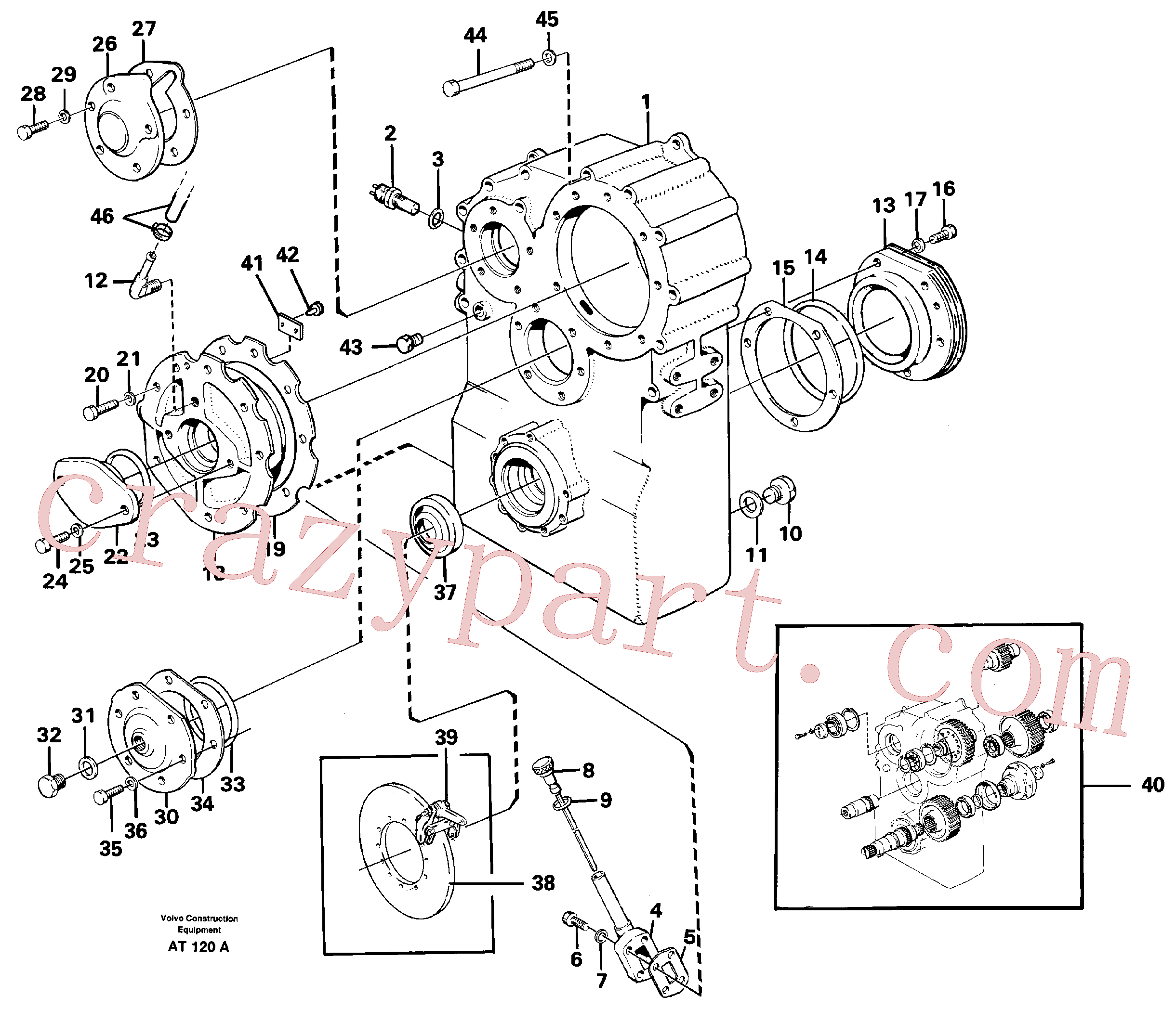 VOE180283 for Volvo Dropbox housing and cover(AT120A assembly)