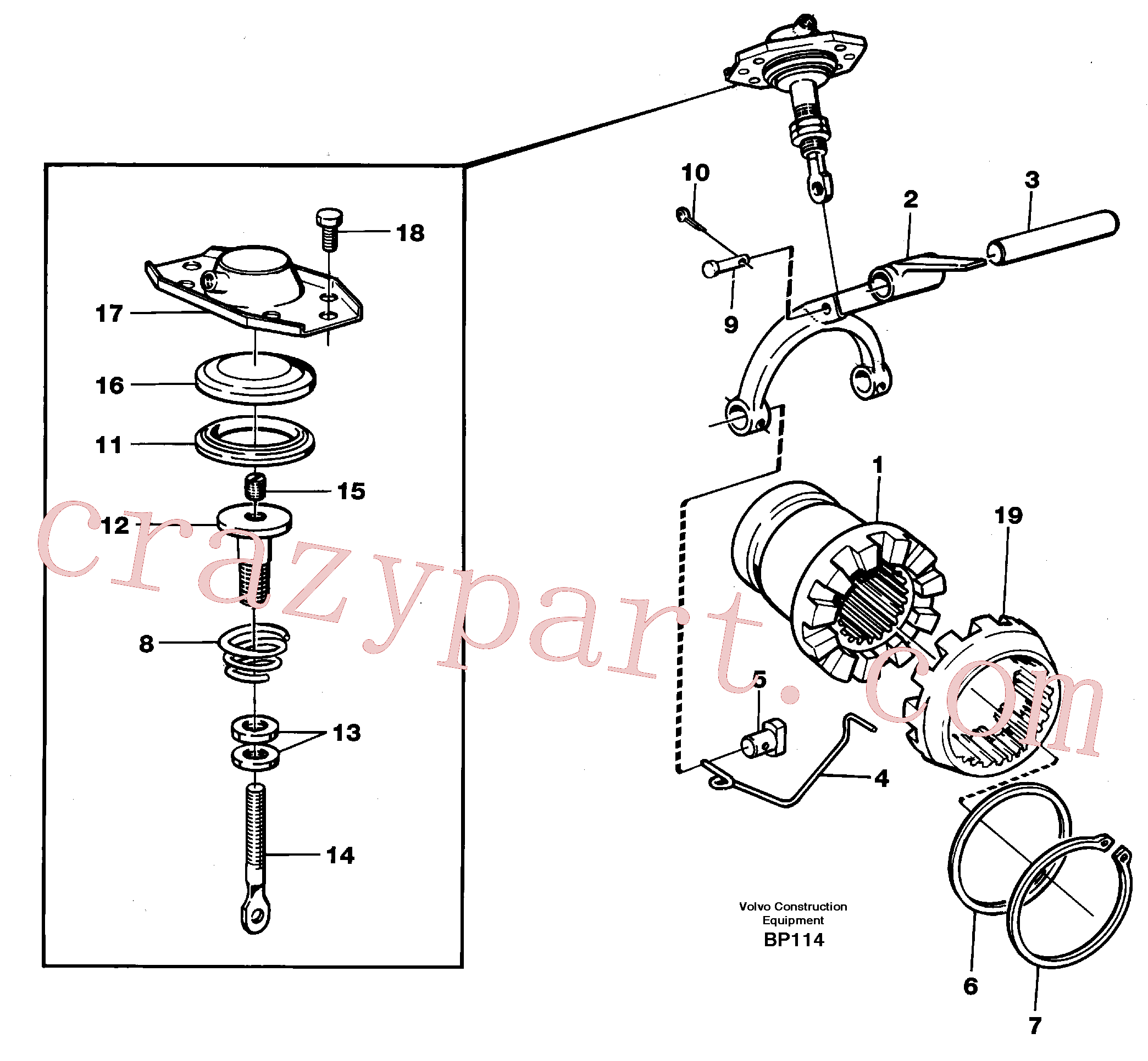 VOE7383971 for Volvo Differential lock(BP114 assembly)