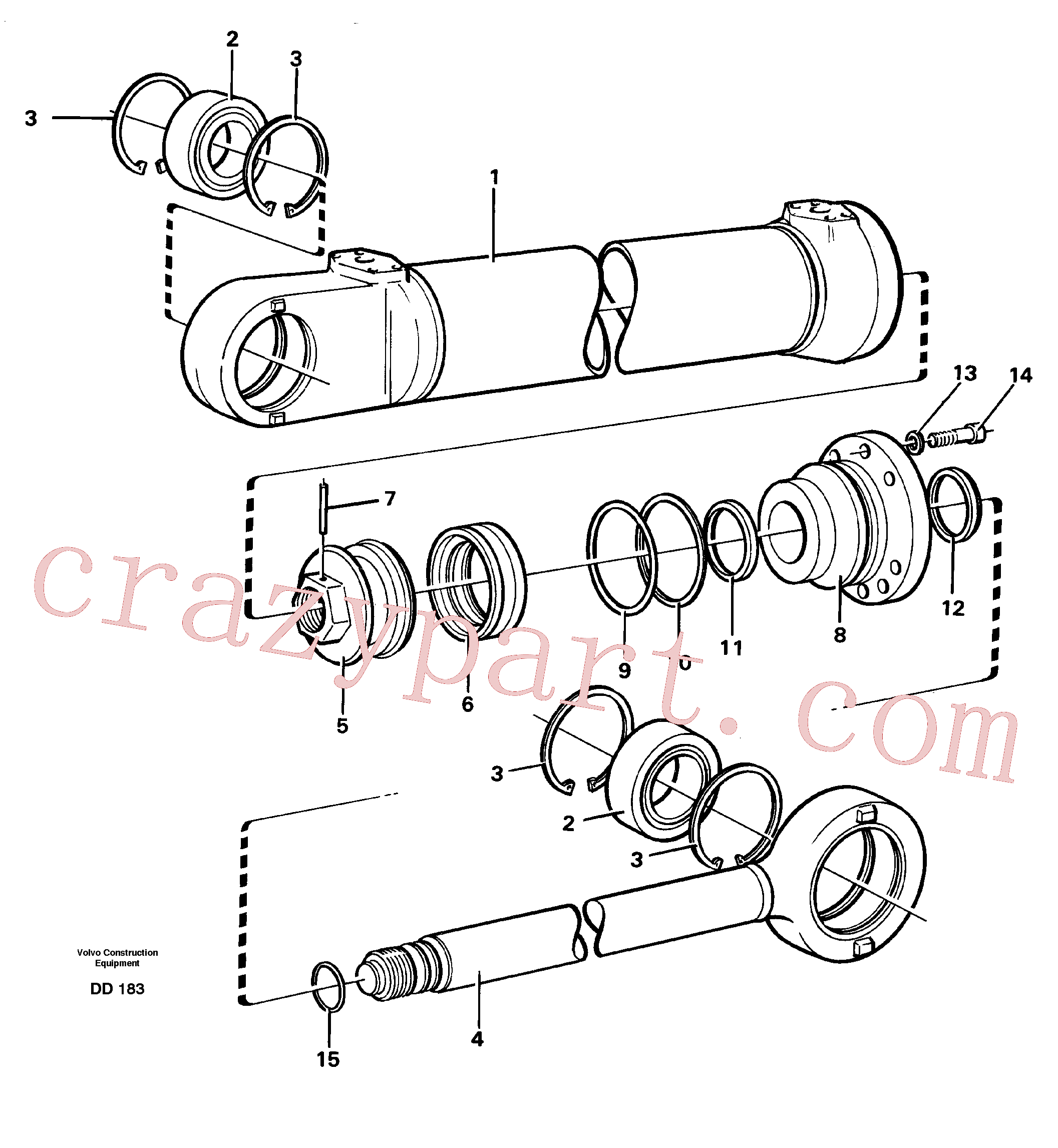 VOE184059 for Volvo Hydraulic cylinder(DD183 assembly)
