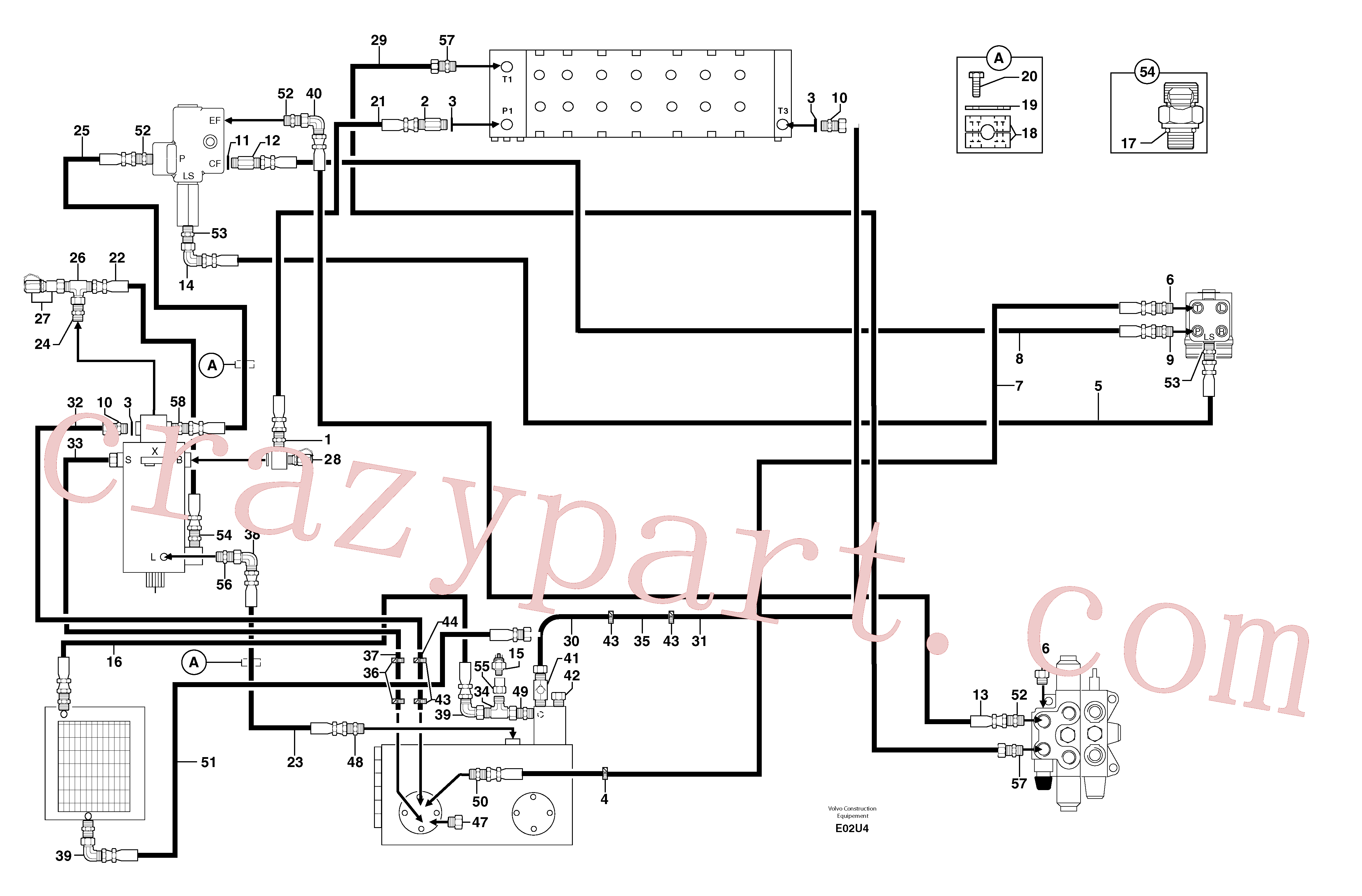 PJ4750577 for Volvo Attachments supply and return circuit(E02U4 assembly)