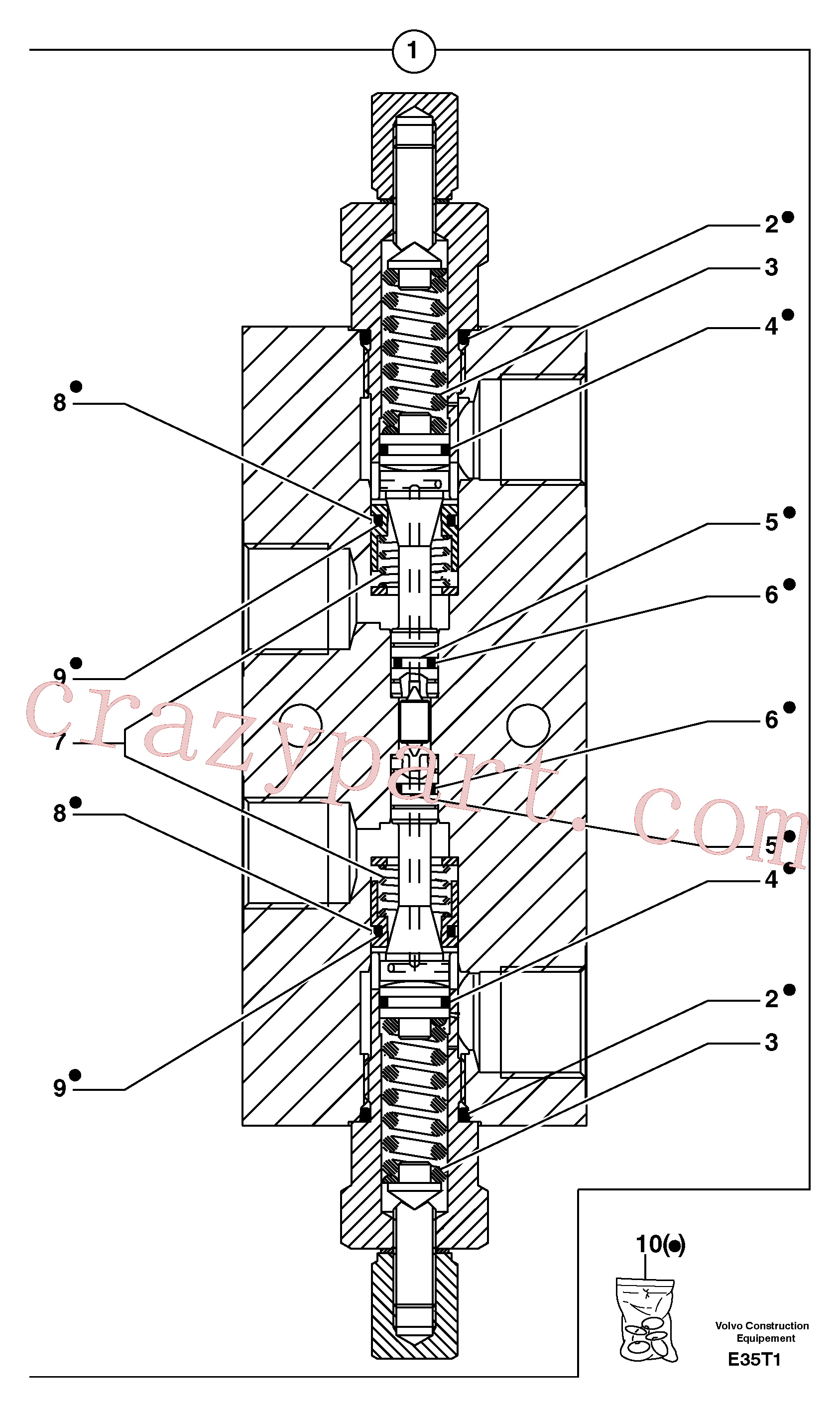 PJ7417415 for Volvo Balancing valve ( offset cylinder )(E35T1 assembly)
