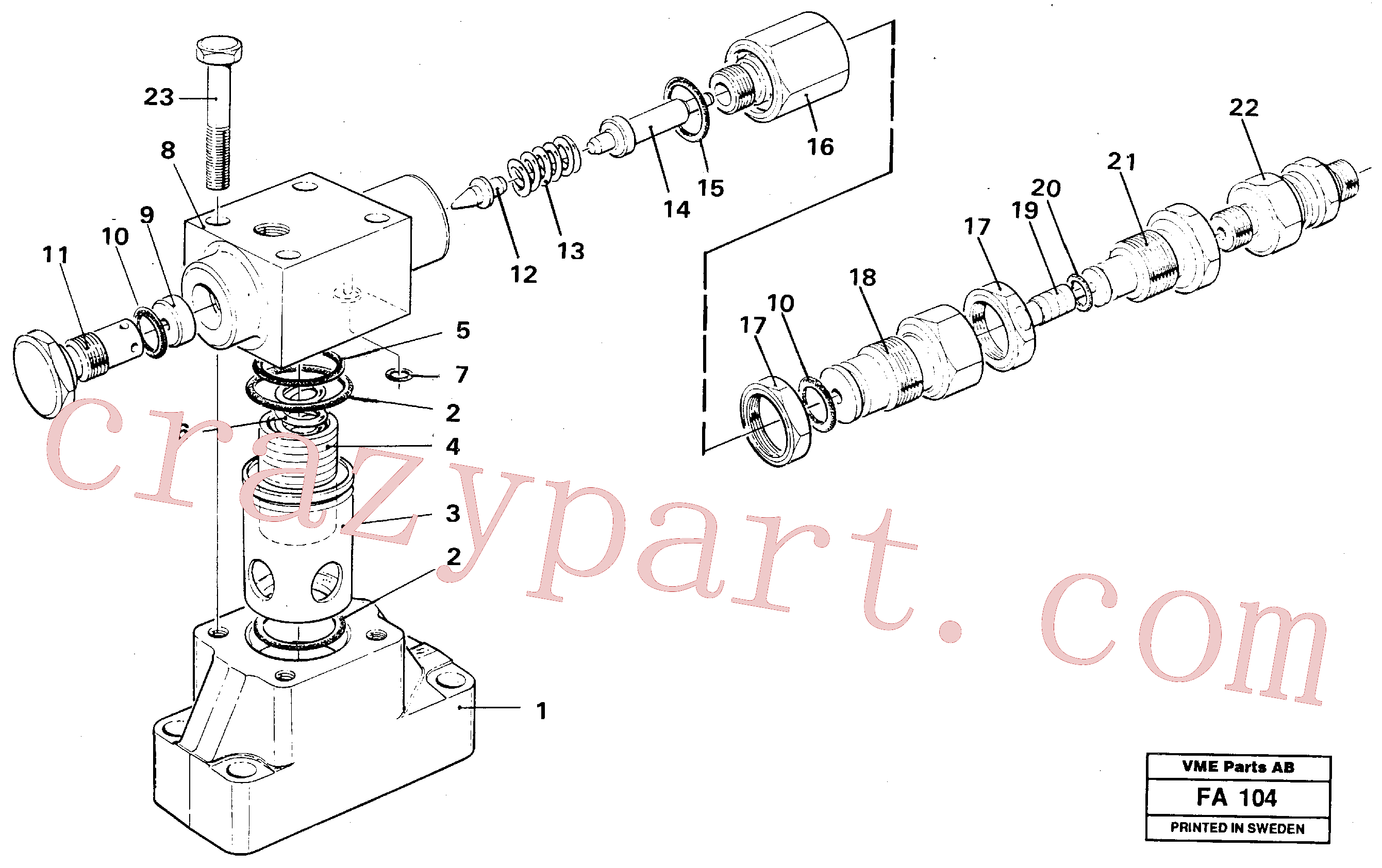 VOE14235611 for Volvo Pressure limiting valve(FA104 assembly)