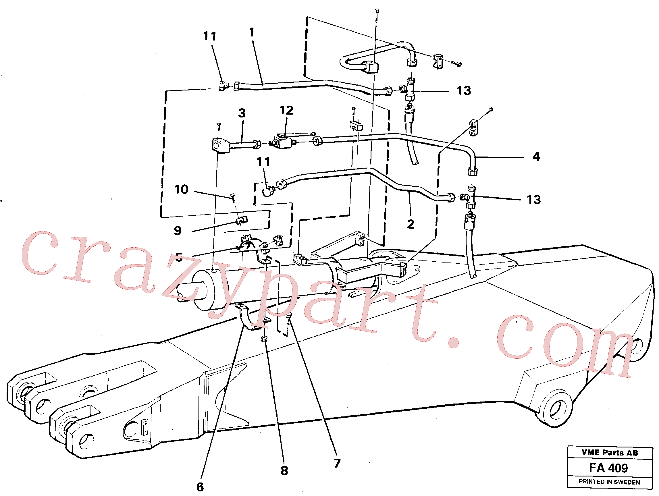 VOE14254935 for Volvo Parallel connected grab hydraulics on dipper arm.(FA409 assembly)