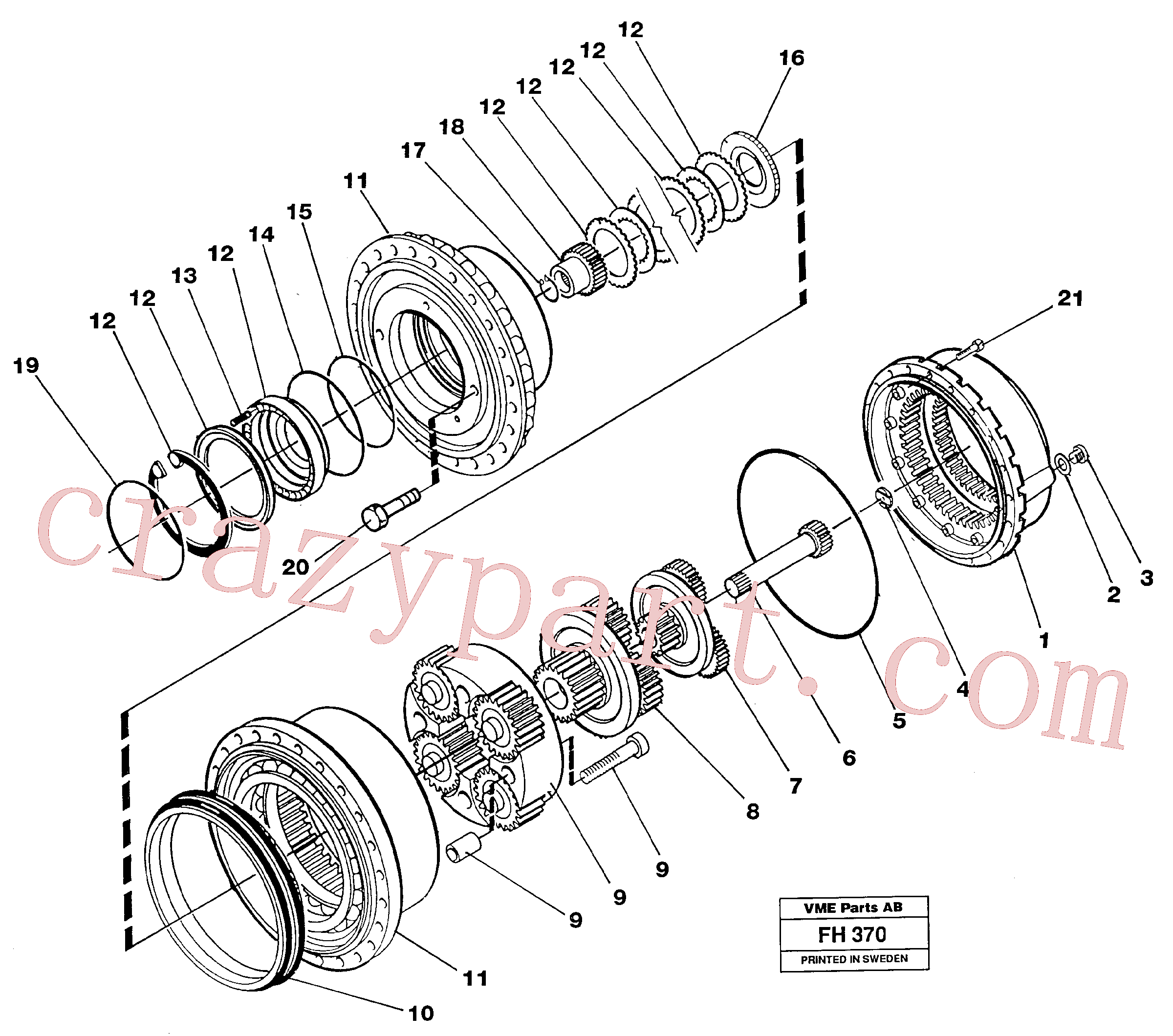 VOE11704235 for Volvo Planetary gear, travel(FH370 assembly)
