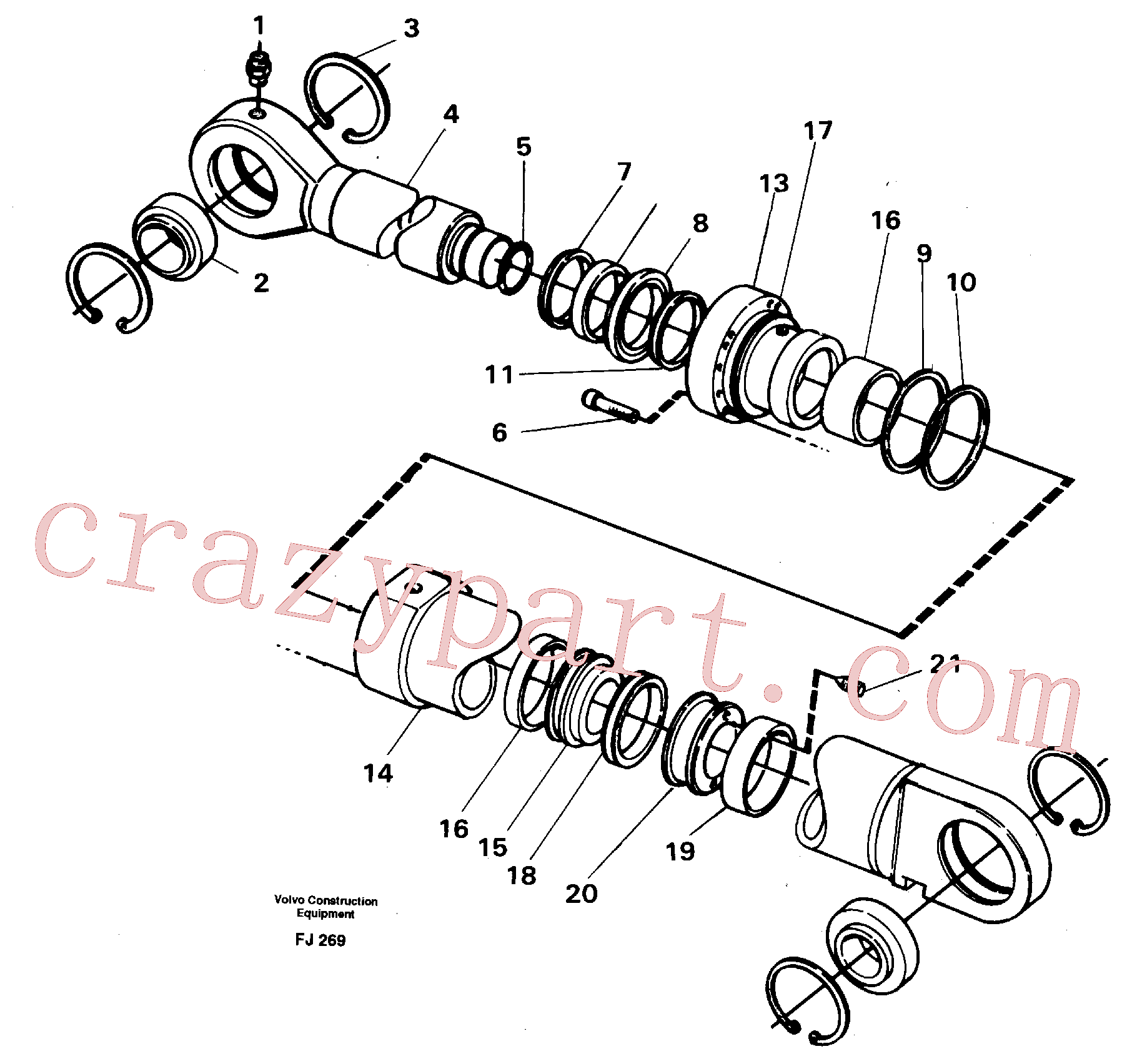VOE14253680 Piston rod for Volvo Excavator spare