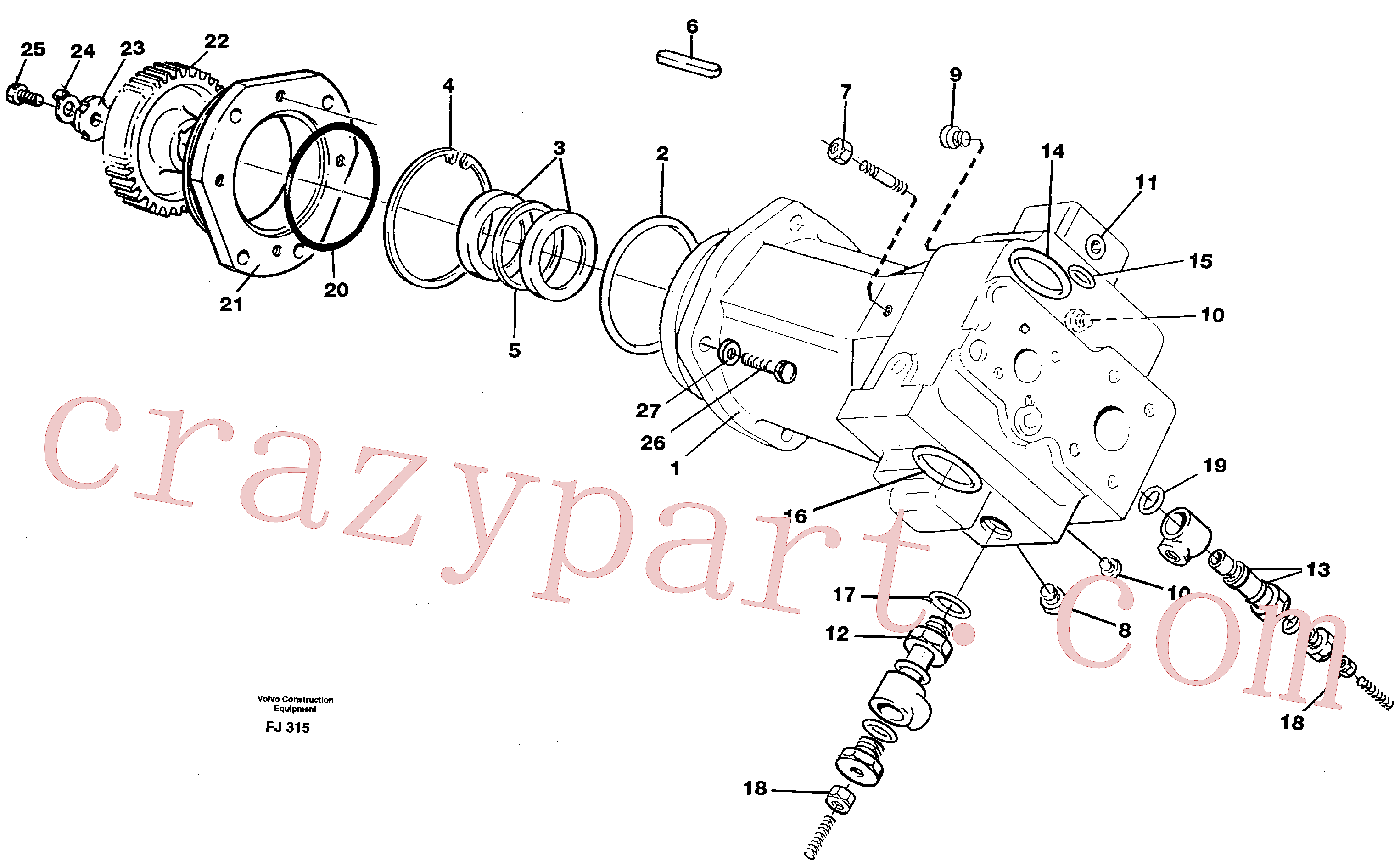 VOE14215385 for Volvo Hydraulic pump(FJ315 assembly)