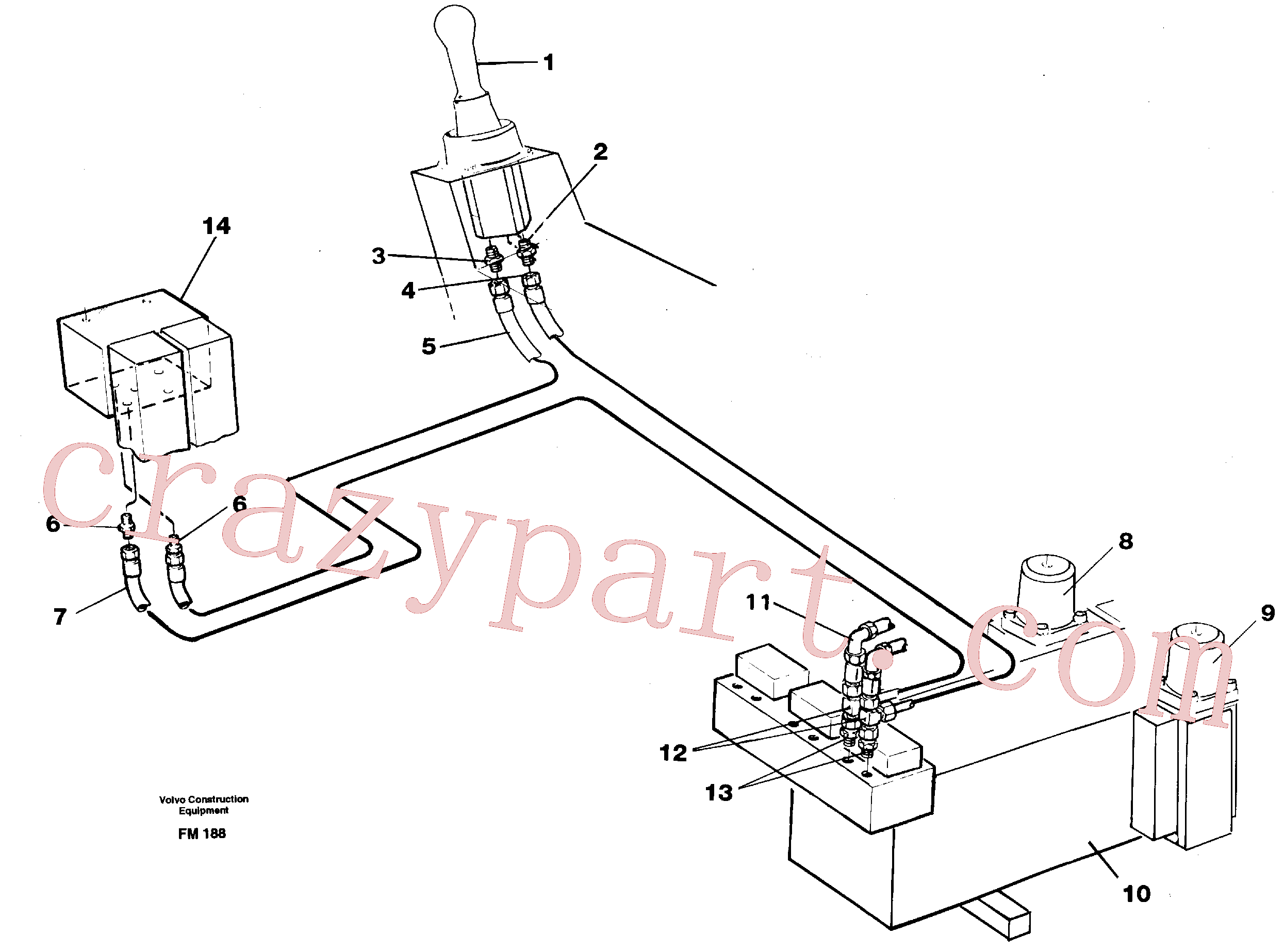 VOE14264523 for Volvo Servo hydraulics, dipper arm(FM188 assembly)