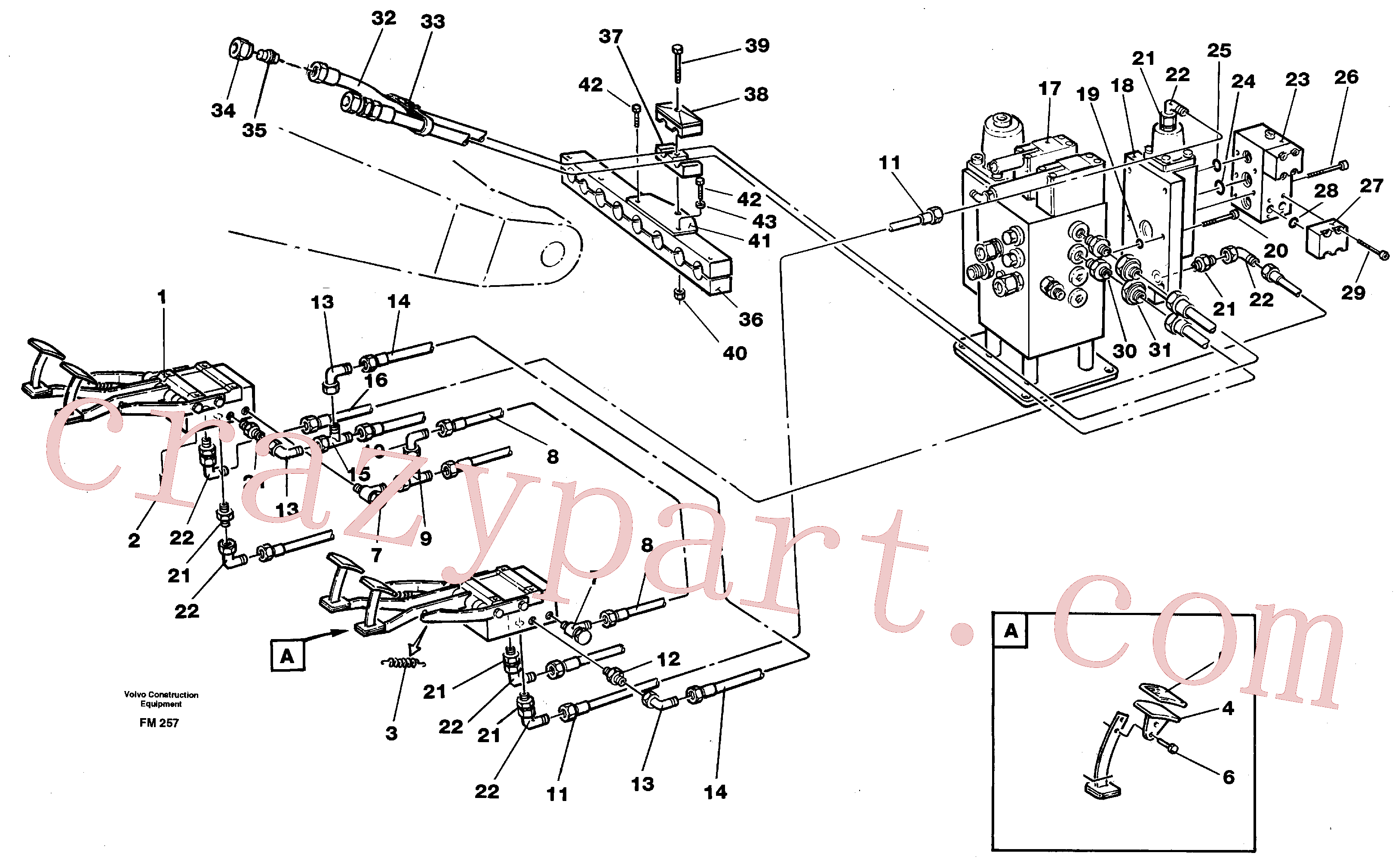 VOE14211062 for Volvo Pedal operated slope bucket hydraulics in base machine(FM257 assembly)