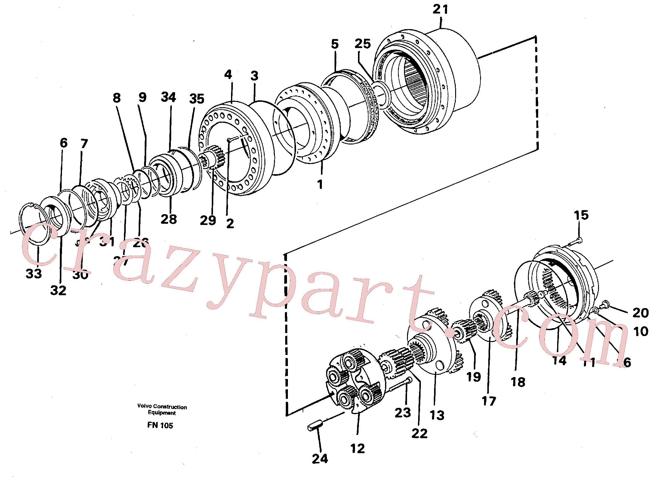VOE14261972 for Volvo Planetary drive(FN105 assembly)