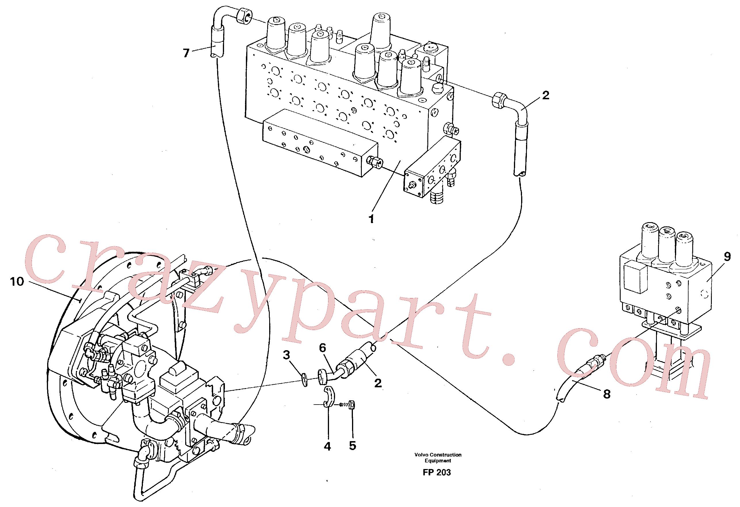 VOE14267482 for Volvo Hydraulic system, feed line(FP203 assembly)