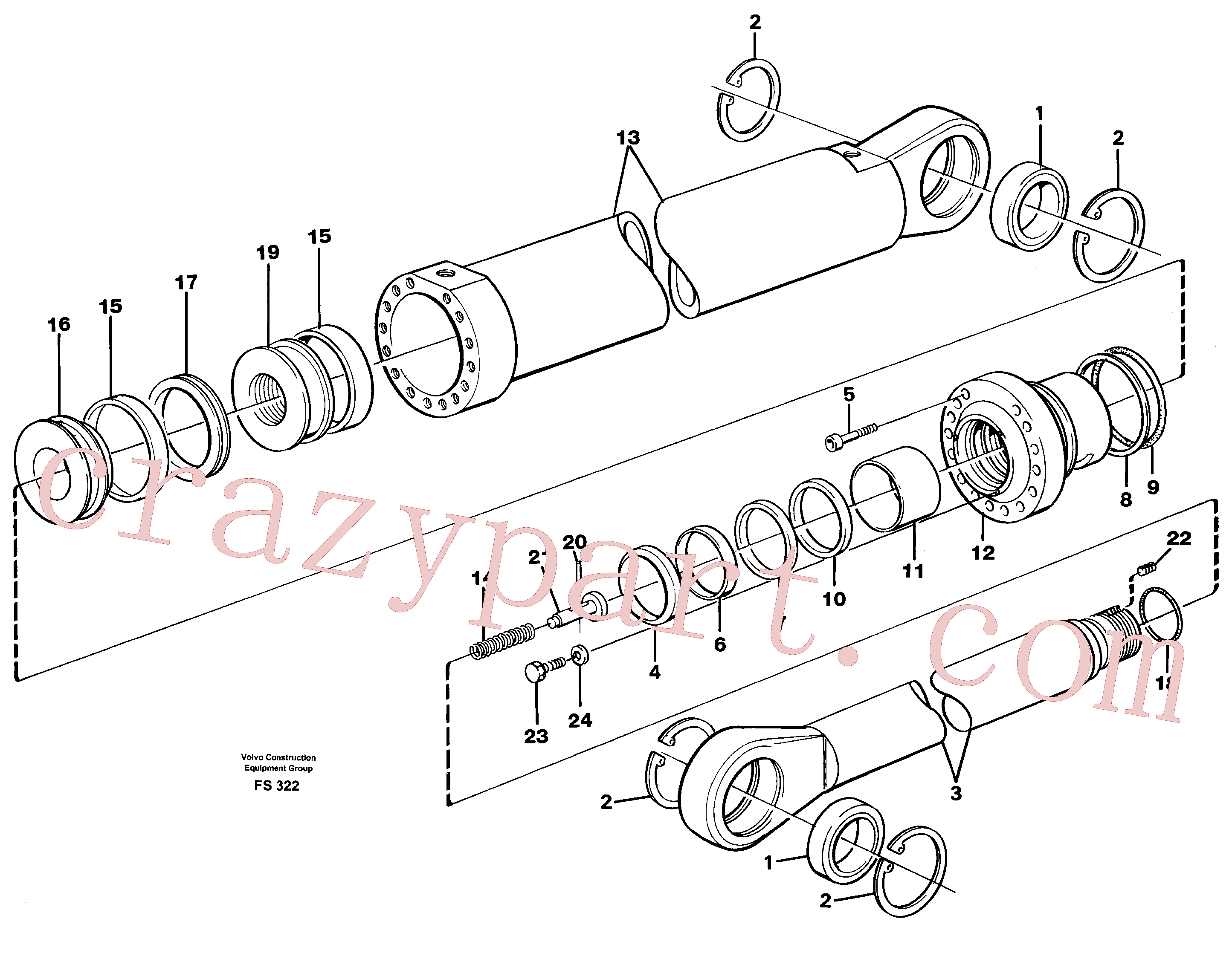 VOE14247902 for Volvo Bucket cylinder(FS322 assembly)