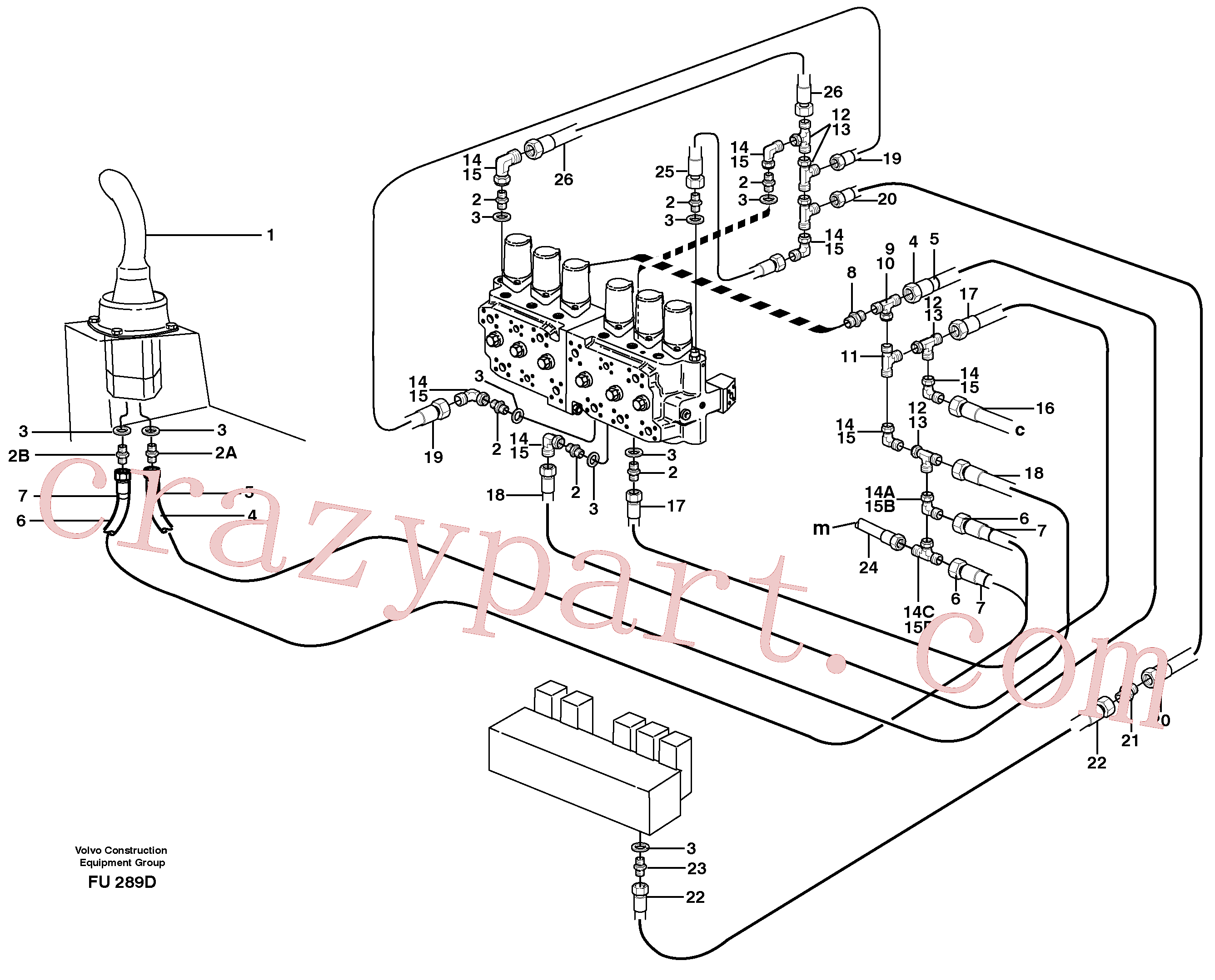VOE14341573 for Volvo Servo hydraulics, dipper arm(FU289D assembly)