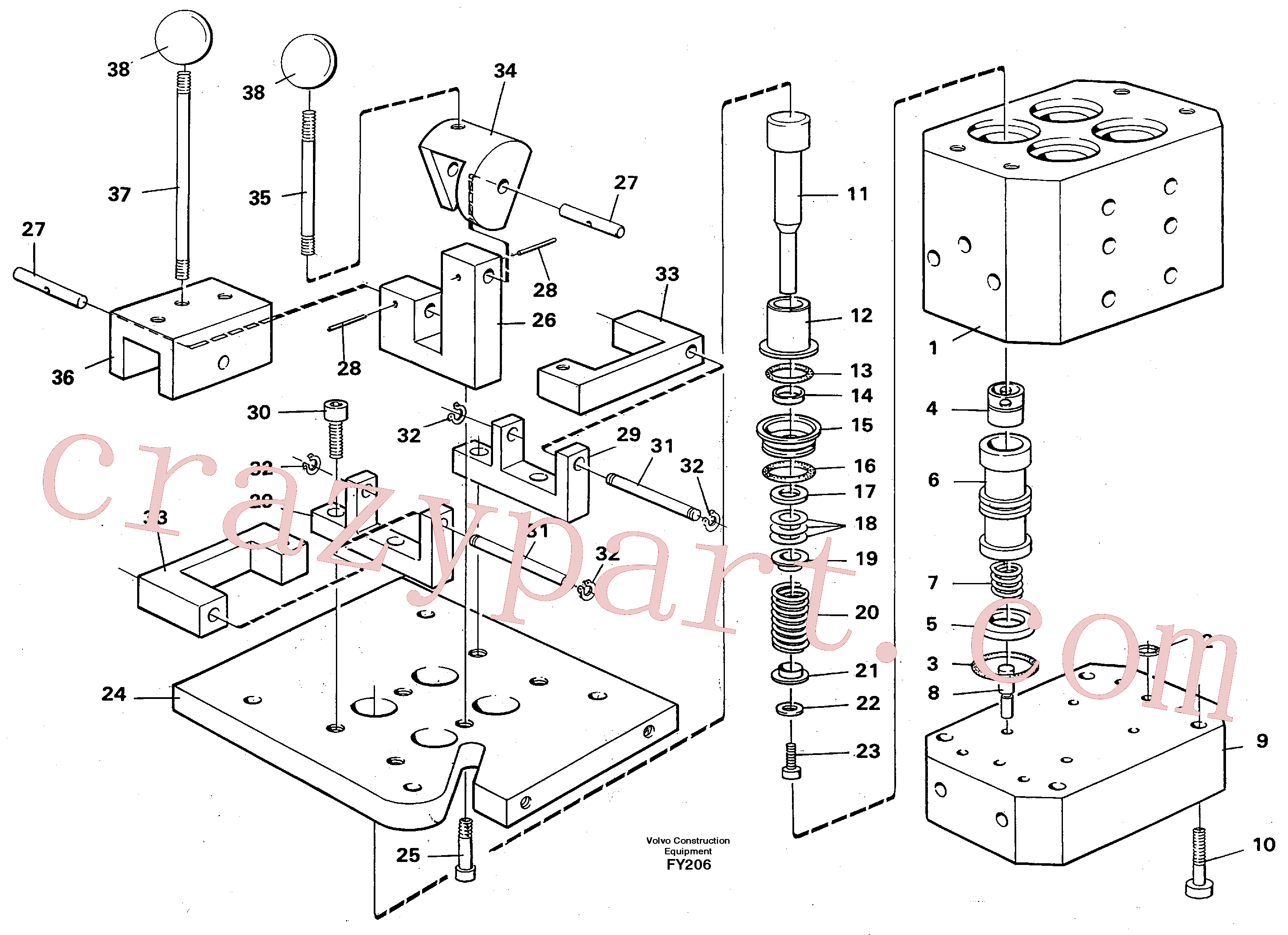 VOE14053896 for Volvo Control pressure valve(FY206 assembly)